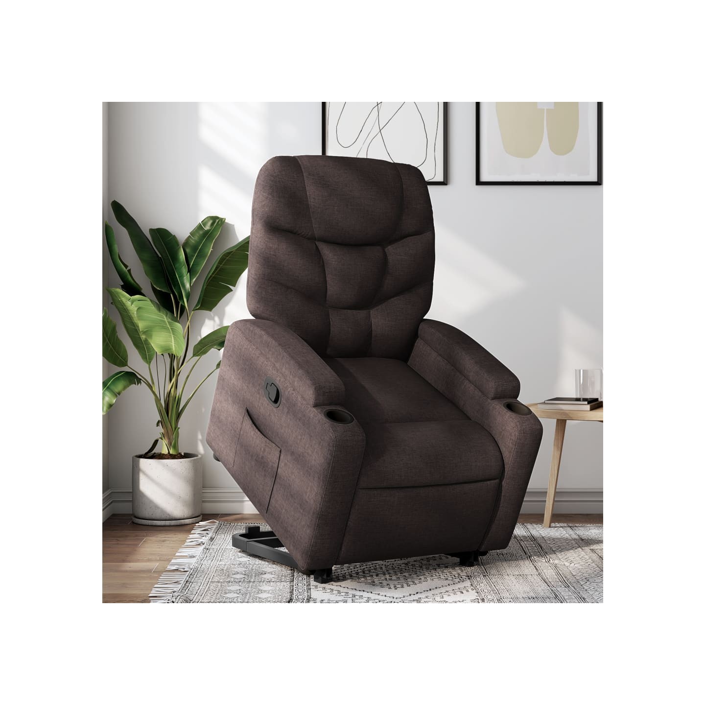Fauteuil inclinable marron foncé tissu