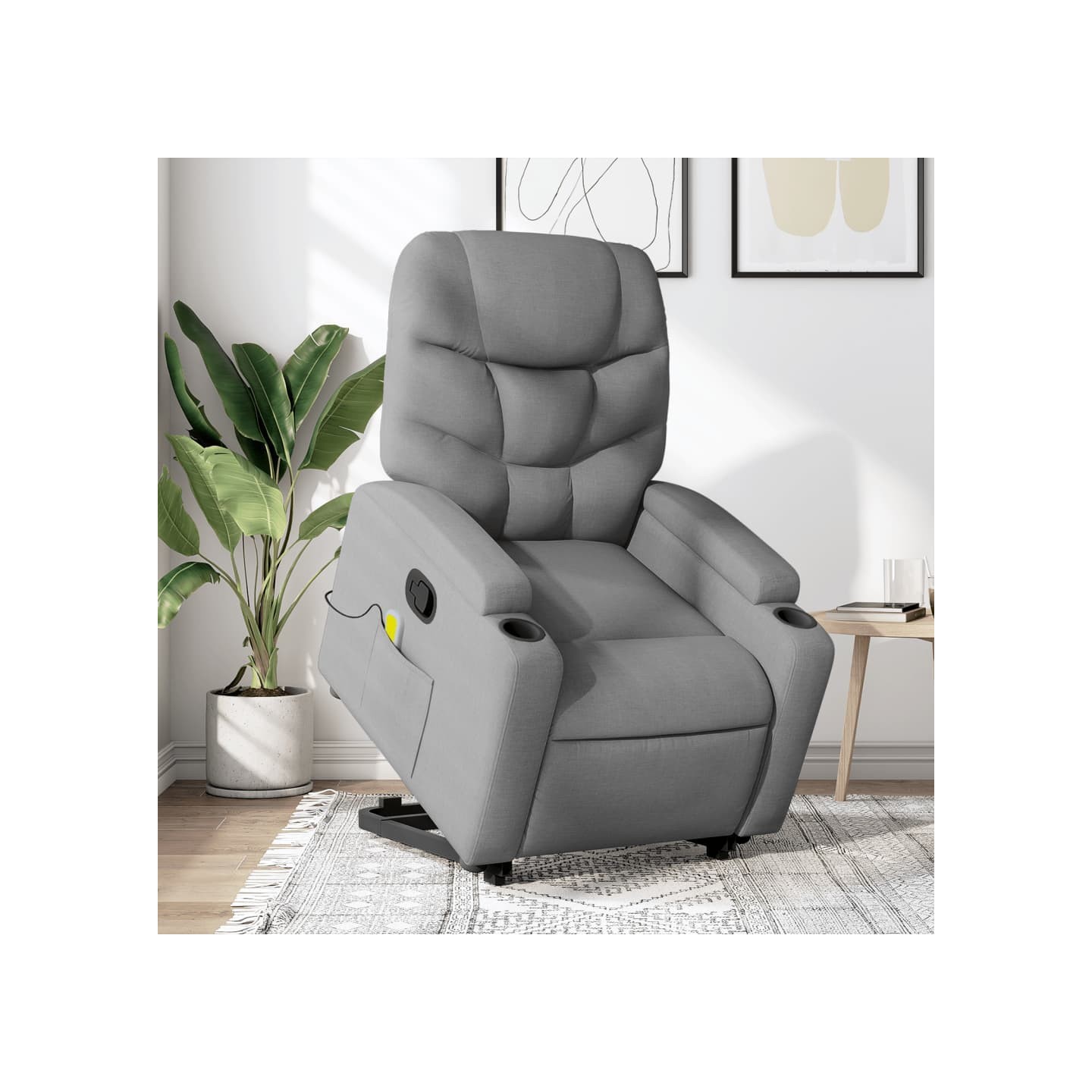 Fauteuil de massage inclinable Gris clair Tissu