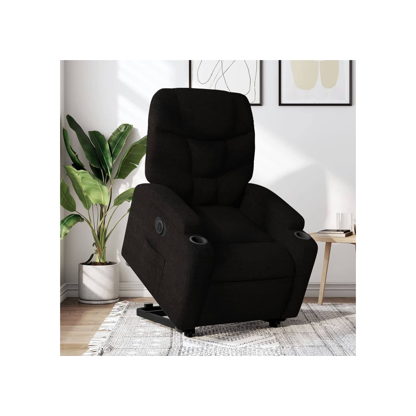 Fauteuil inclinable électrique noir tissu
