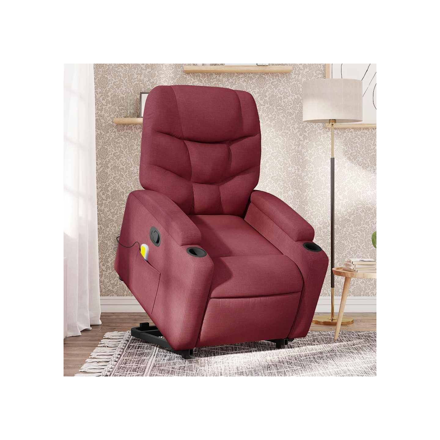 Fauteuil inclinable de massage Rouge bordeaux Tissu