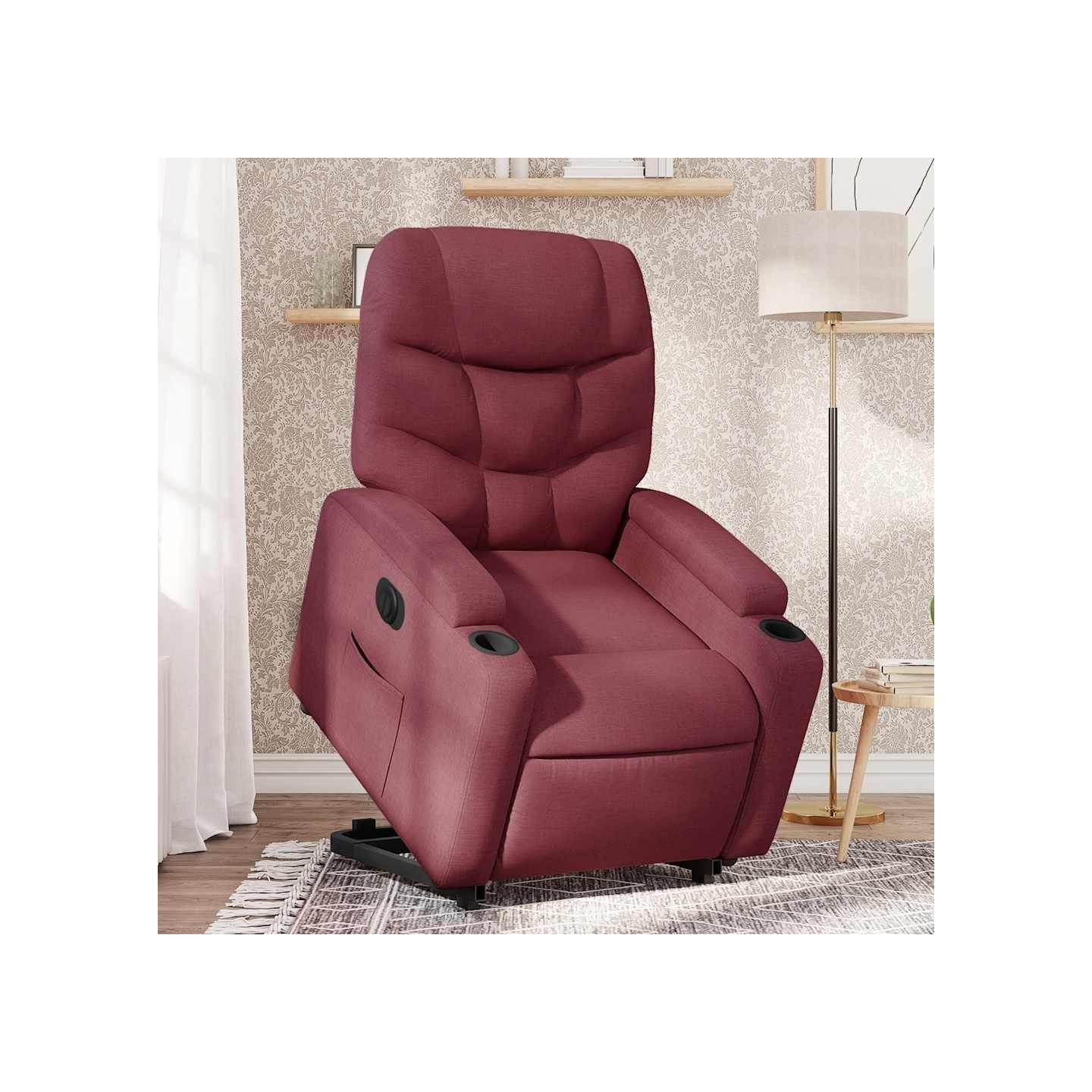 Fauteuil inclinable électrique rouge bordeaux tissu