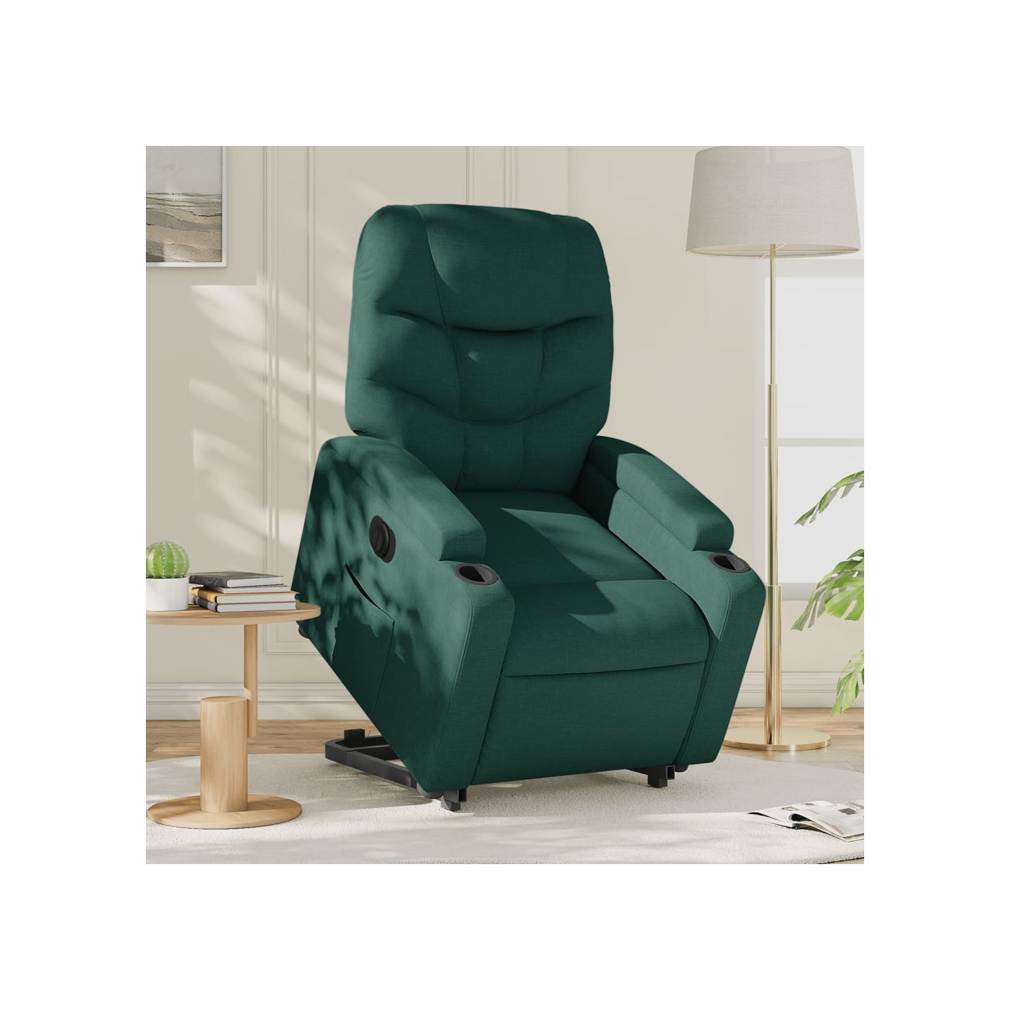 Fauteuil inclinable électrique vert foncé tissu