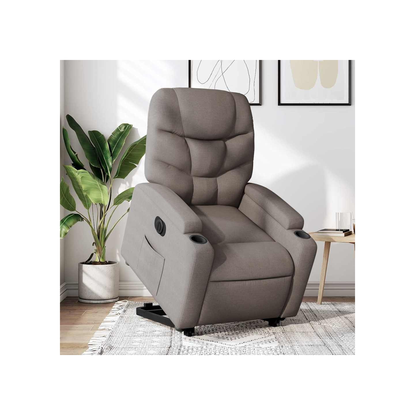 Fauteuil inclinable électrique taupe tissu