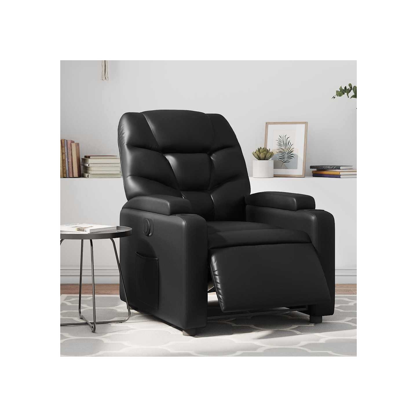 Fauteuil inclinable électrique Noir Similicuir