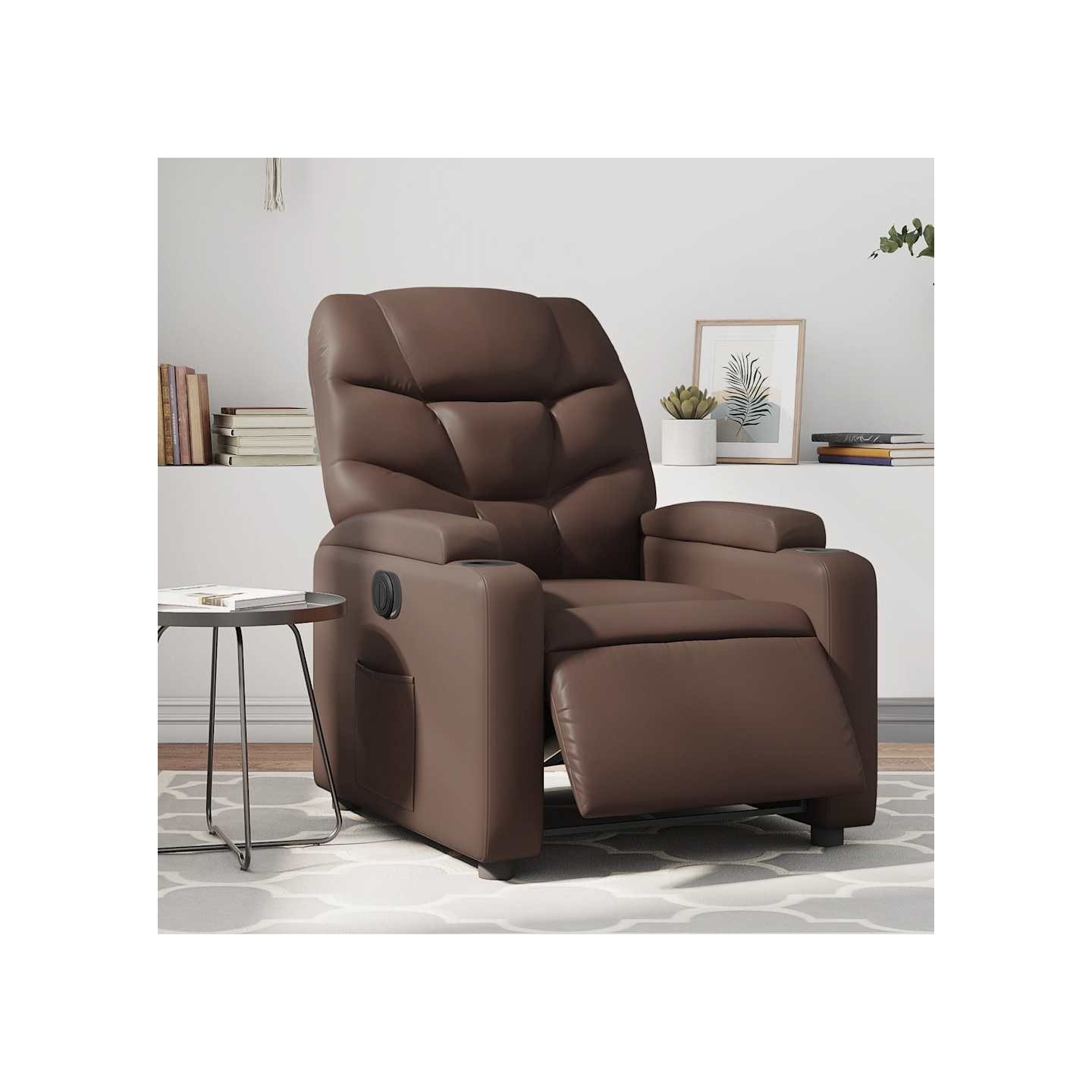 Fauteuil inclinable électrique Marron Similicuir
