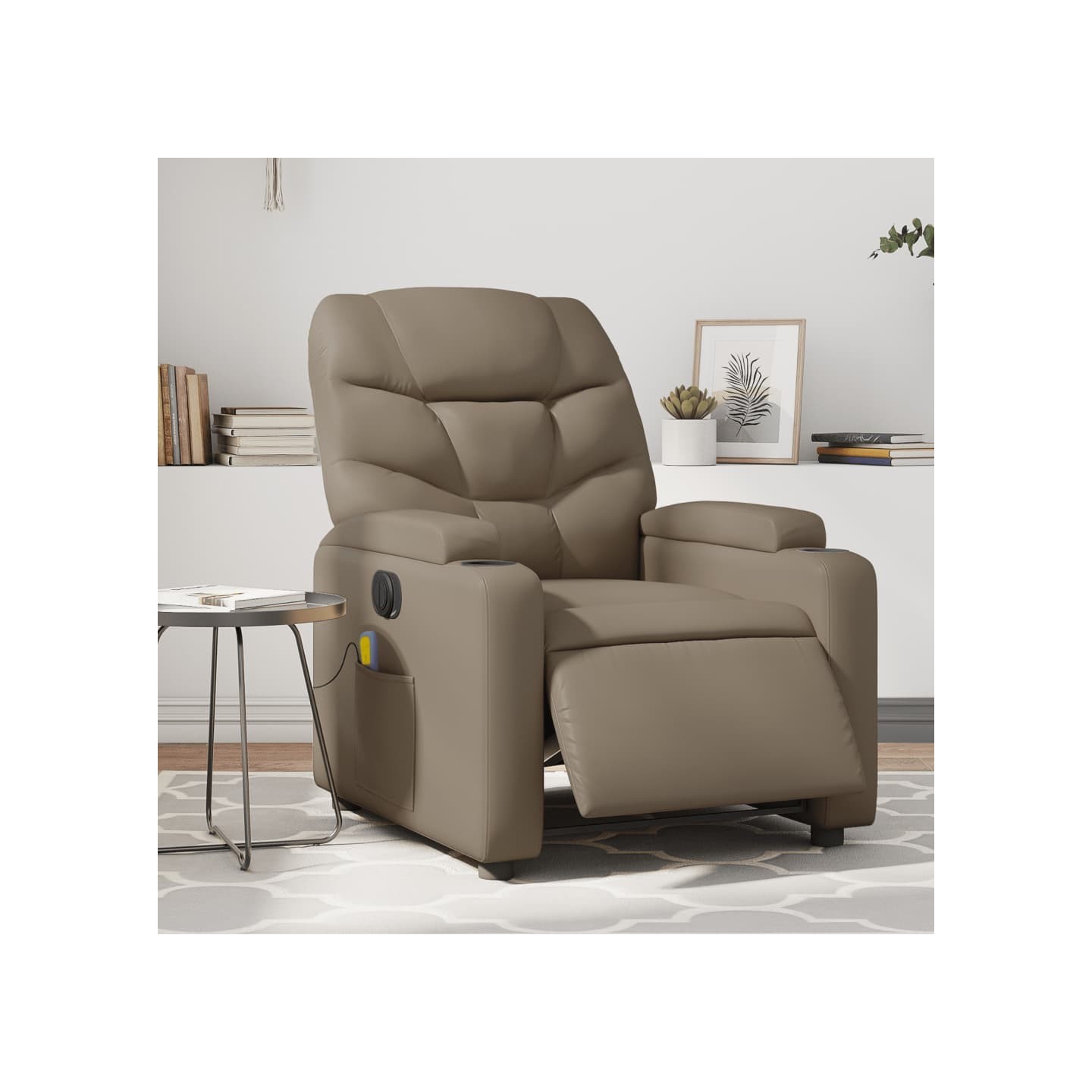 Fauteuil de massage inclinable électrique cappuccino similicuir
