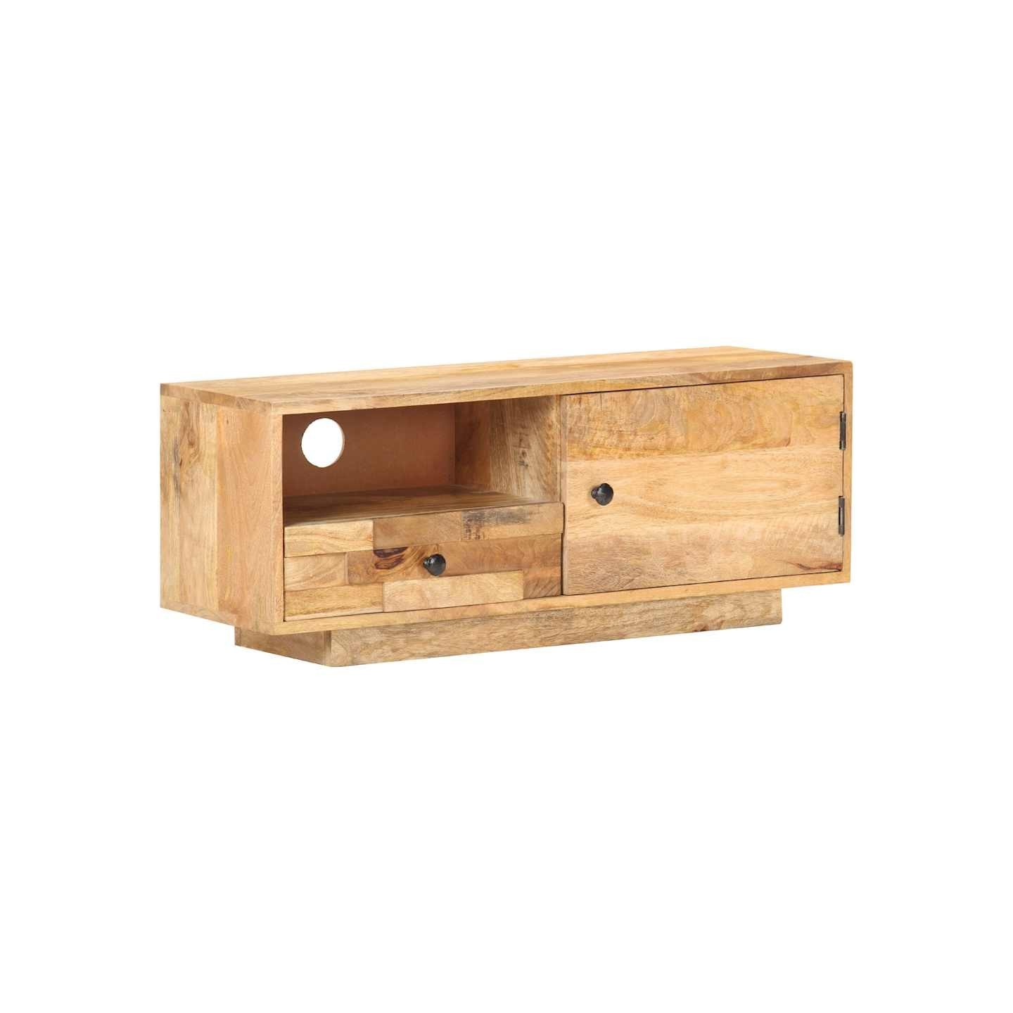 Meuble TV 90x30x35 cm Bois massif de manguier
