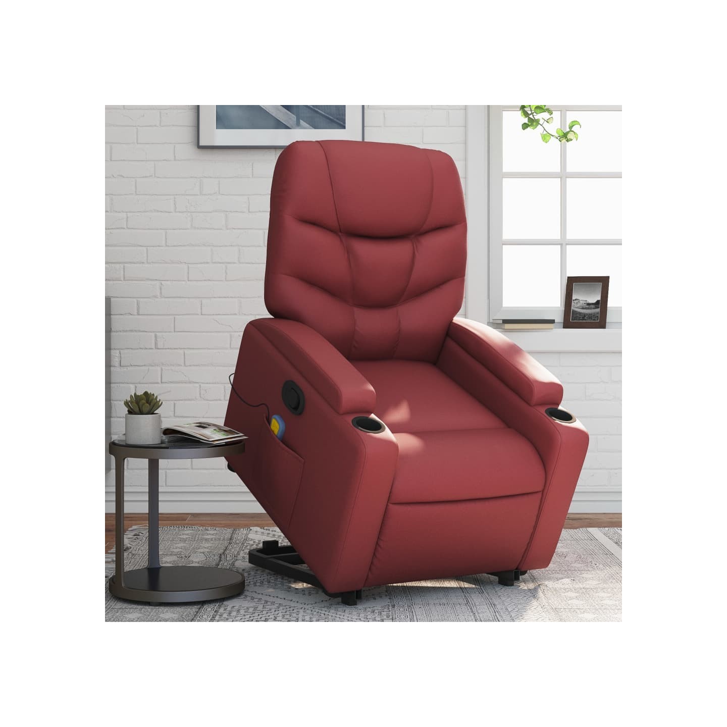 Fauteuil inclinable de massage Rouge bordeaux Similicuir