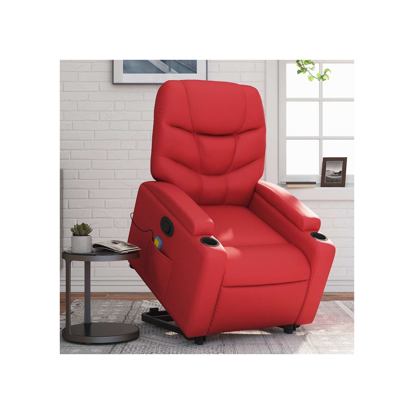 Fauteuil inclinable de massage Rouge Similicuir