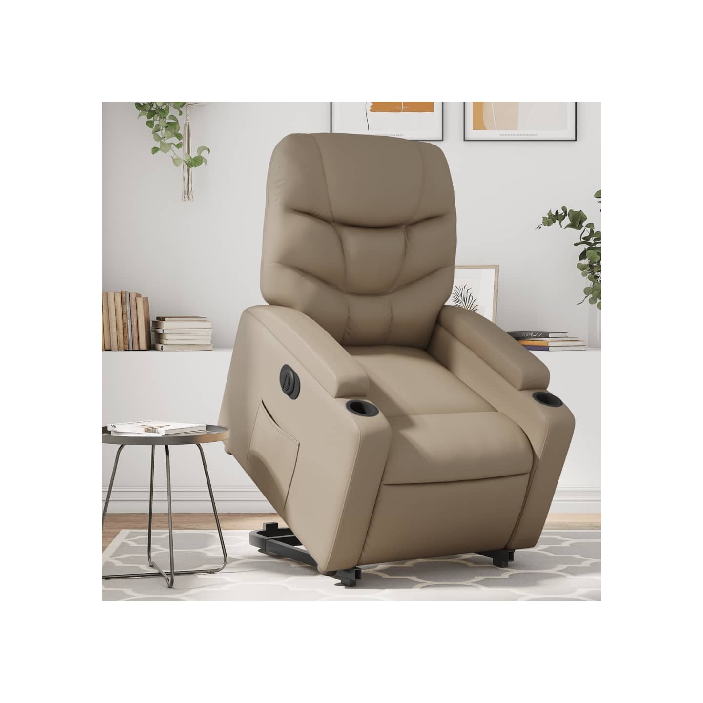 Fauteuil inclinable électrique cappuccino similicuir