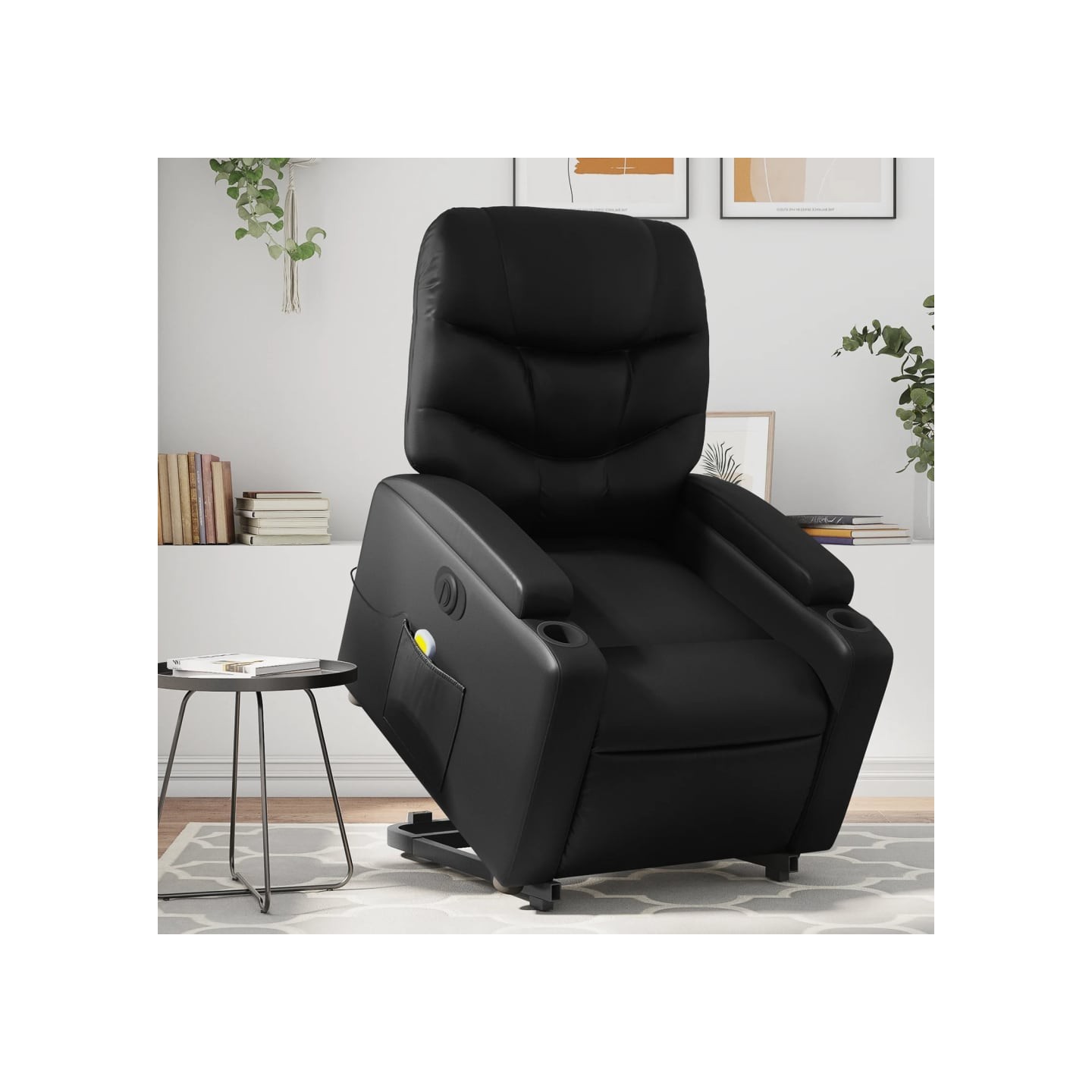 Fauteuil inclinable de massage électrique noir similicuir