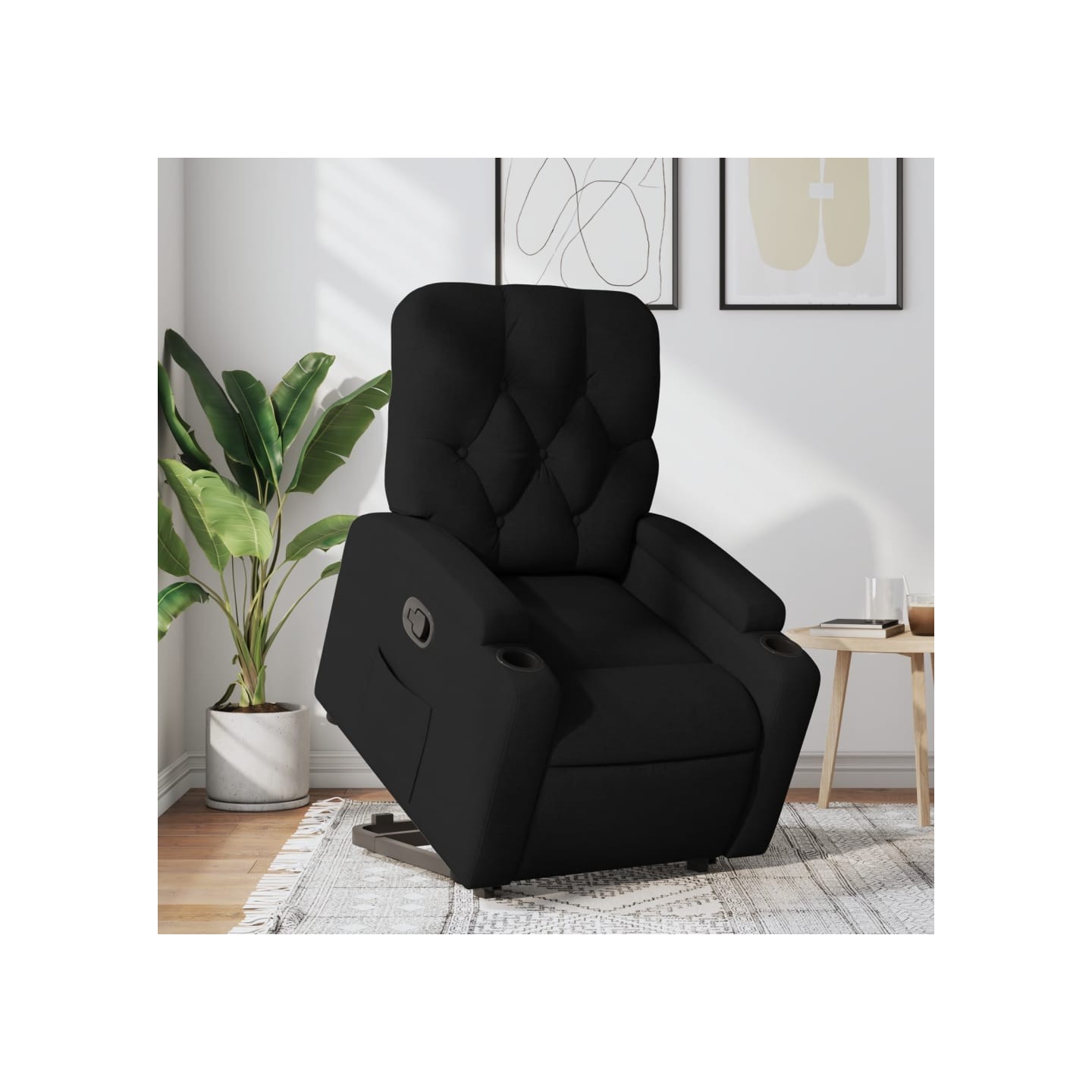 Fauteuil inclinable noir tissu