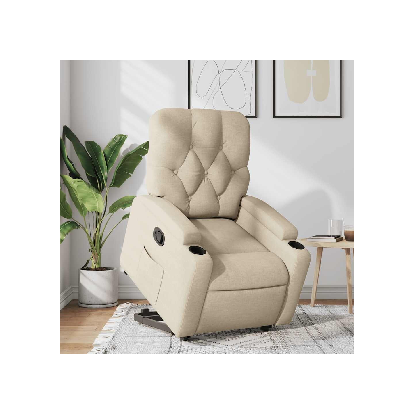 Fauteuil inclinable Crème Tissu