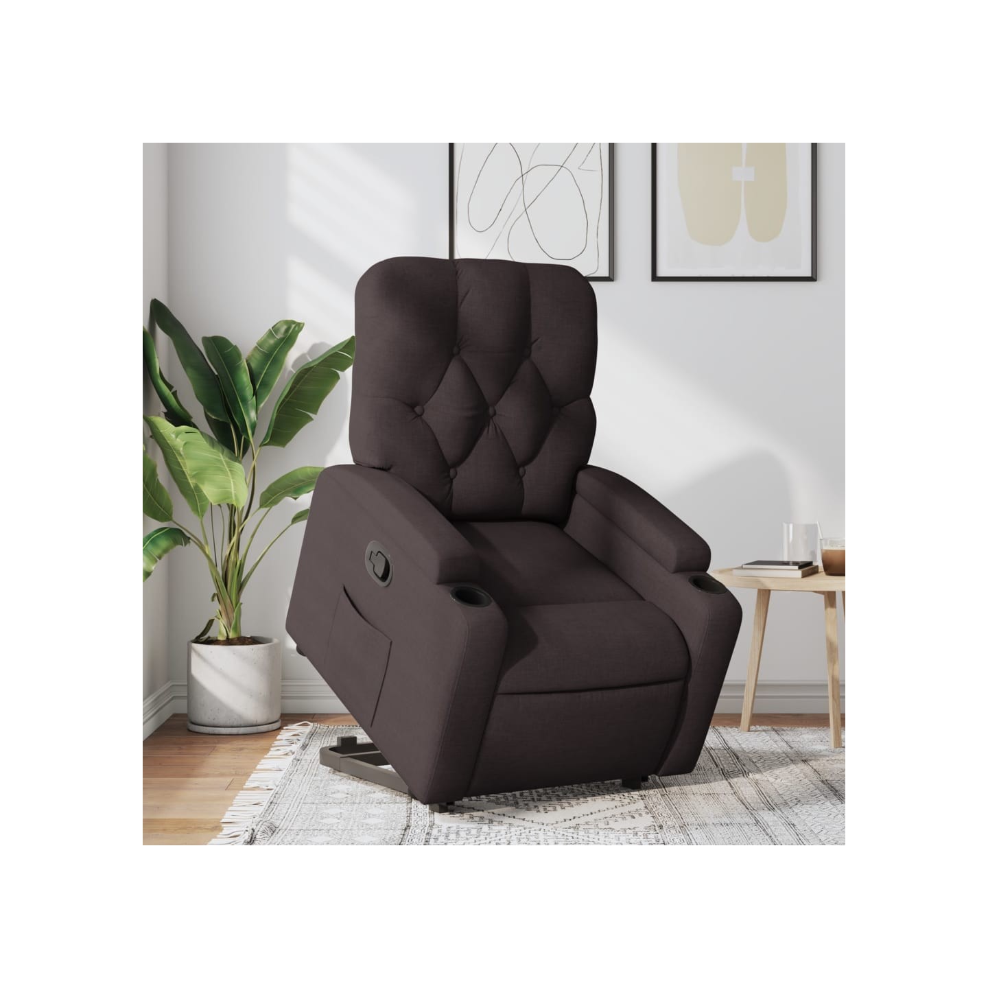 Fauteuil inclinable marron foncé tissu