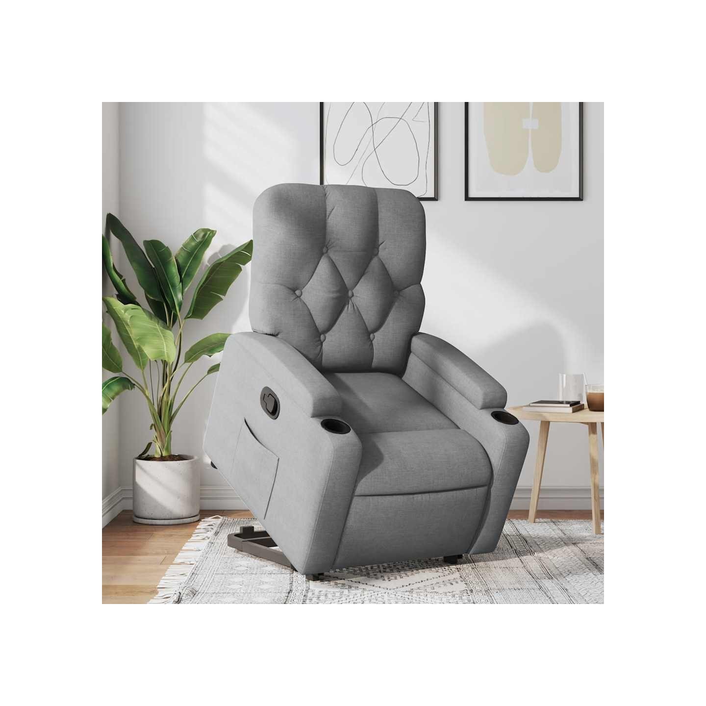 Fauteuil inclinable Gris clair Tissu