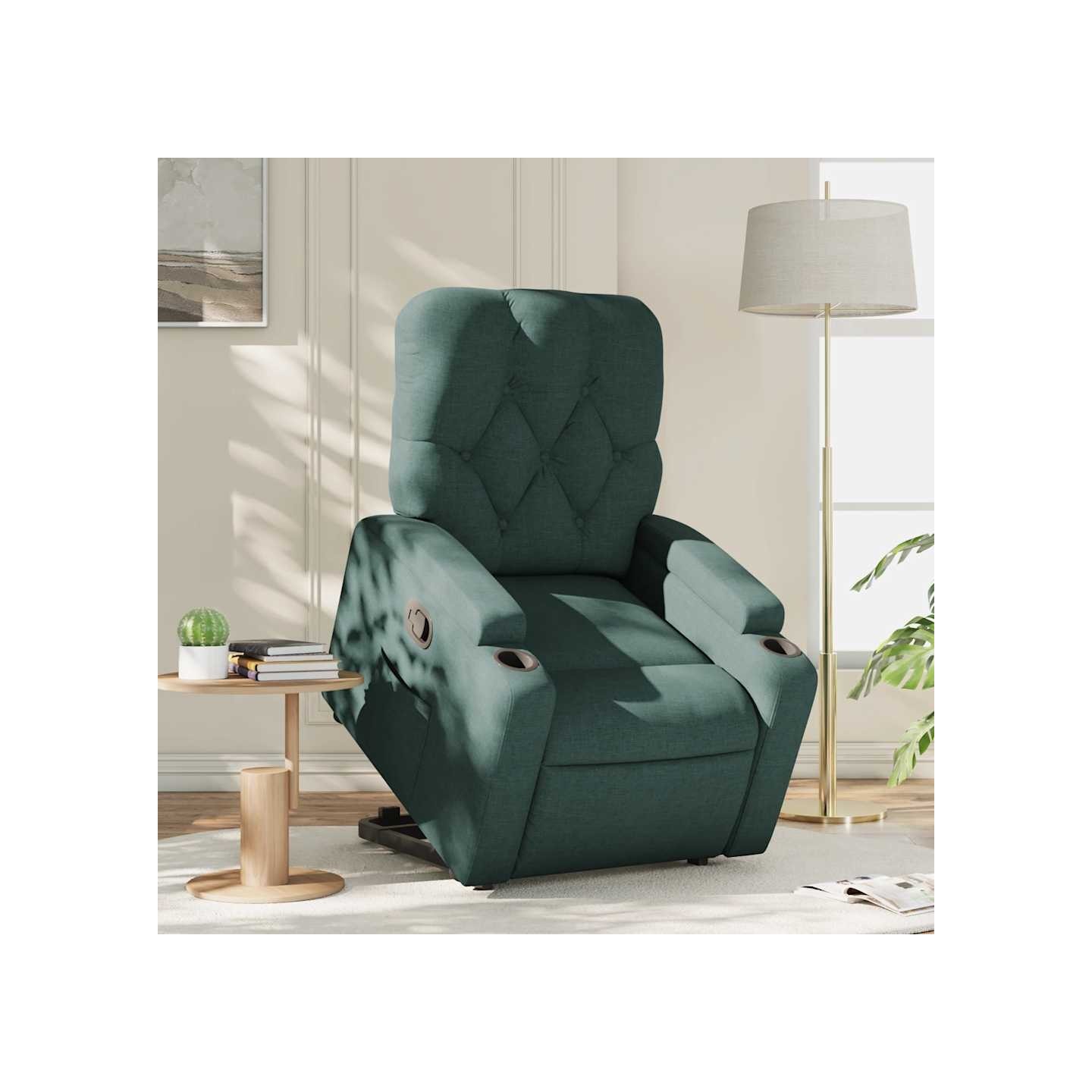 Fauteuil inclinable vert foncé tissu