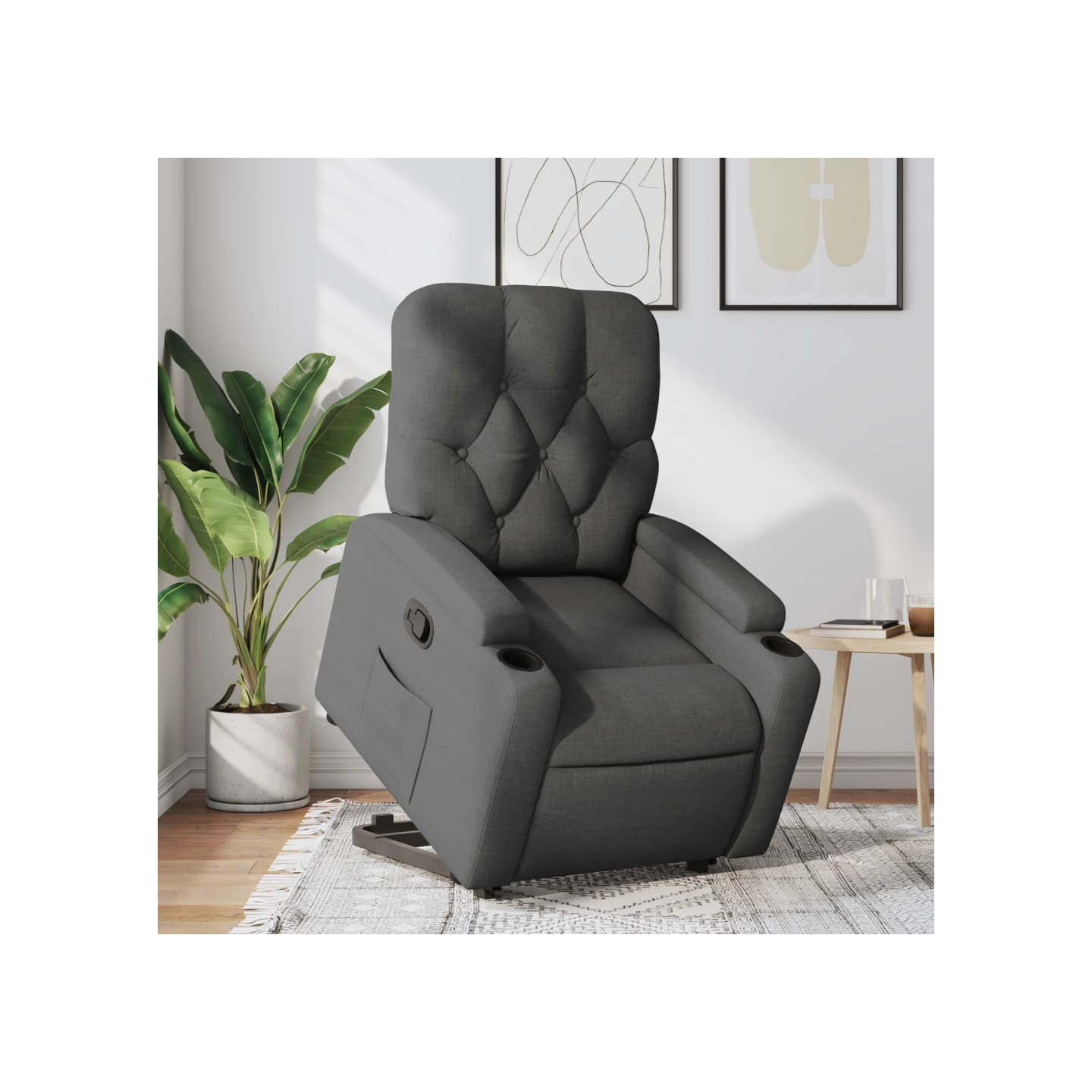 Fauteuil inclinable Gris foncé Tissu