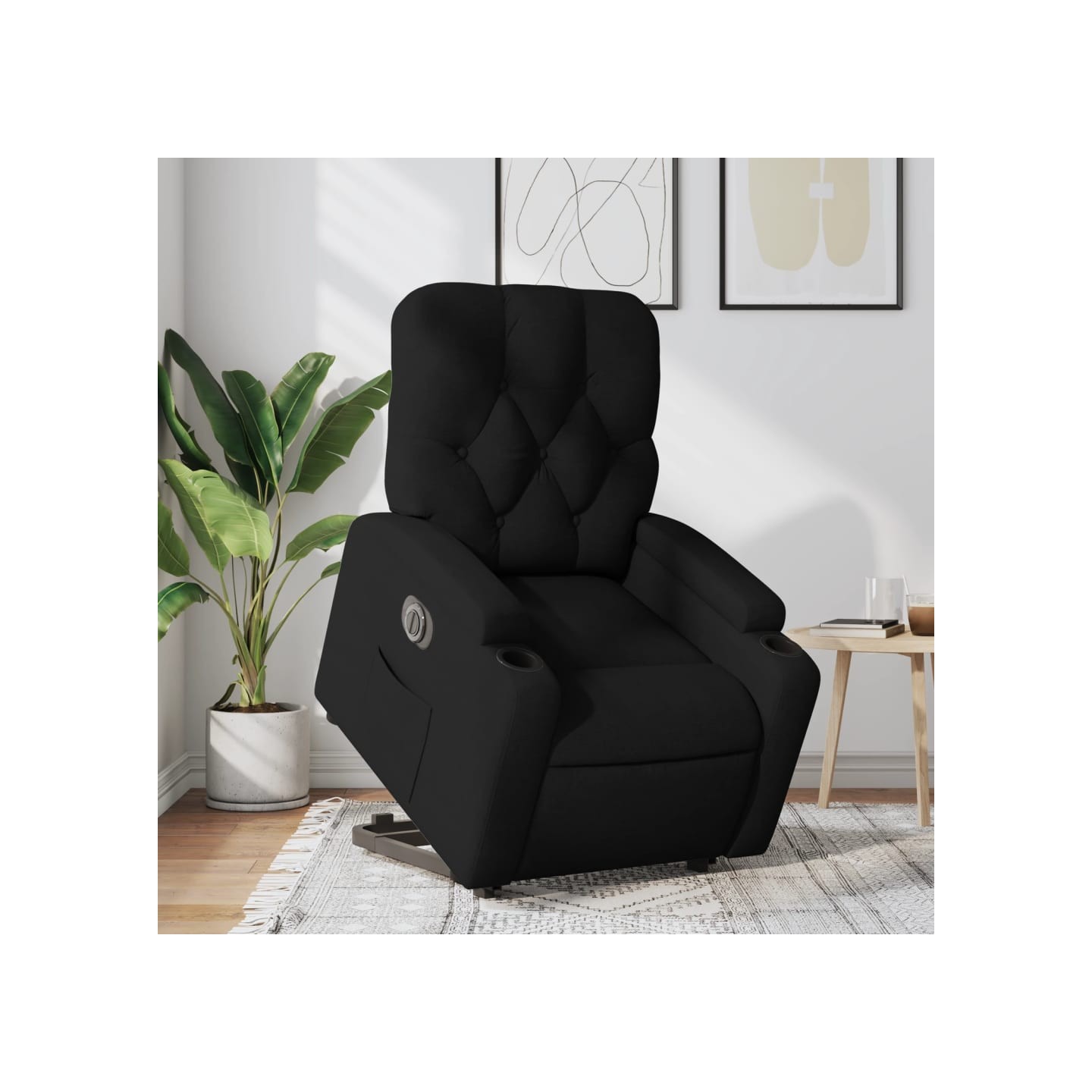 Fauteuil inclinable électrique noir tissu