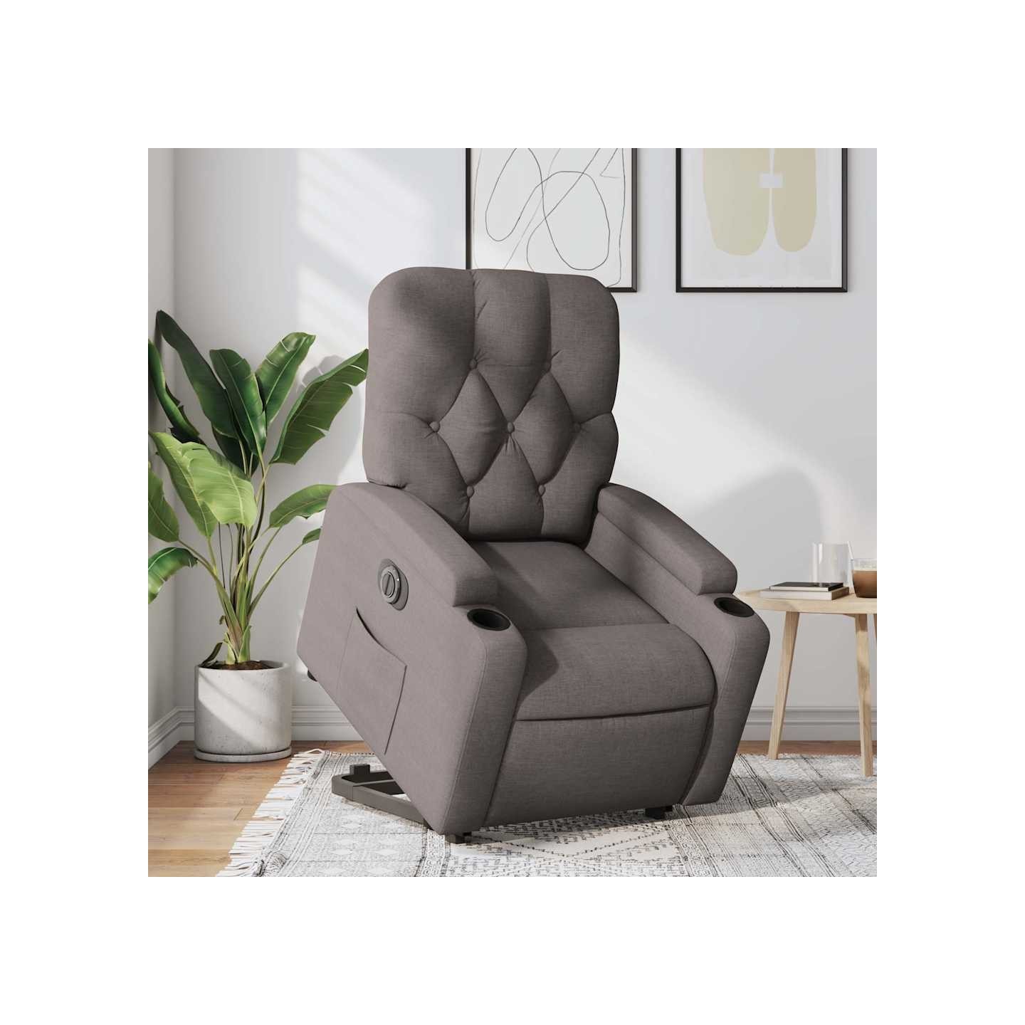 Fauteuil inclinable électrique taupe tissu