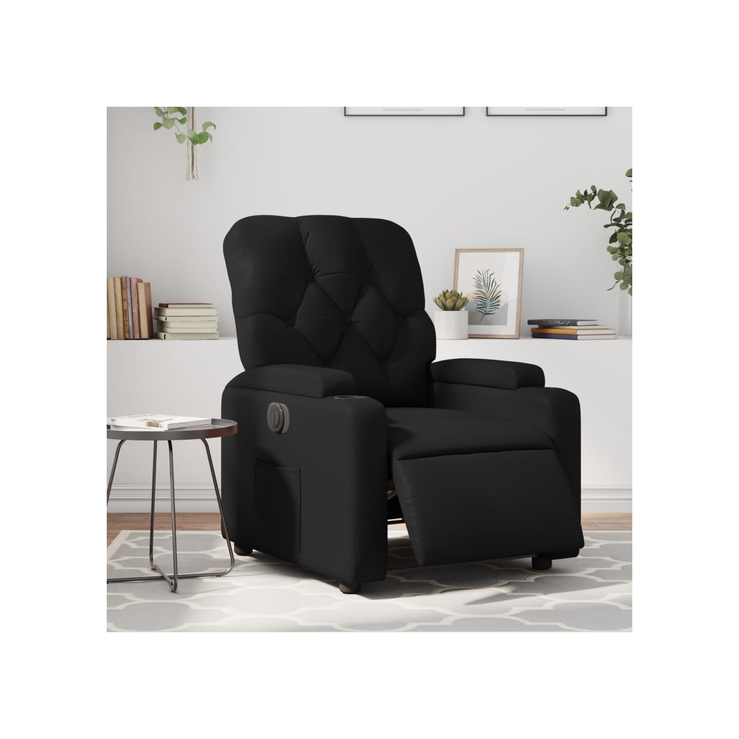Fauteuil inclinable électrique Noir Similicuir