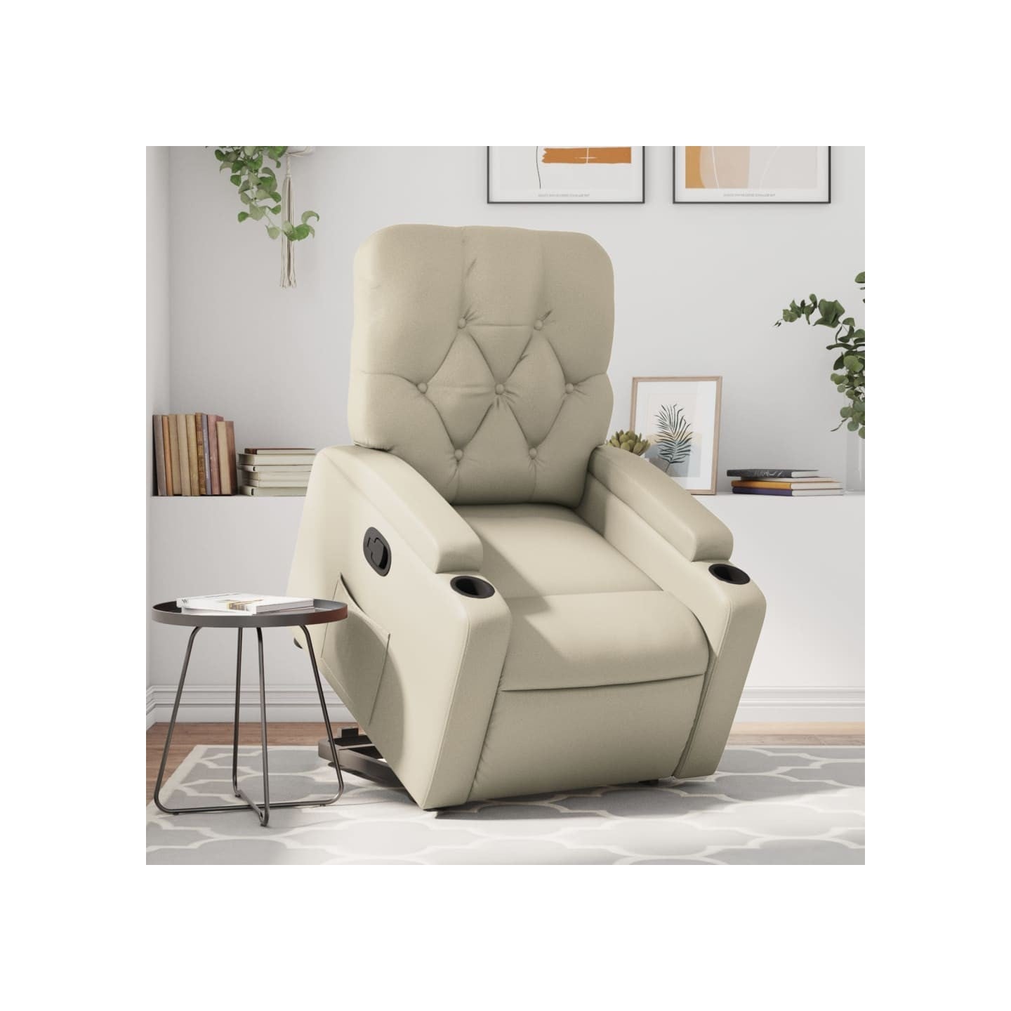 Fauteuil inclinable Crème Similicuir