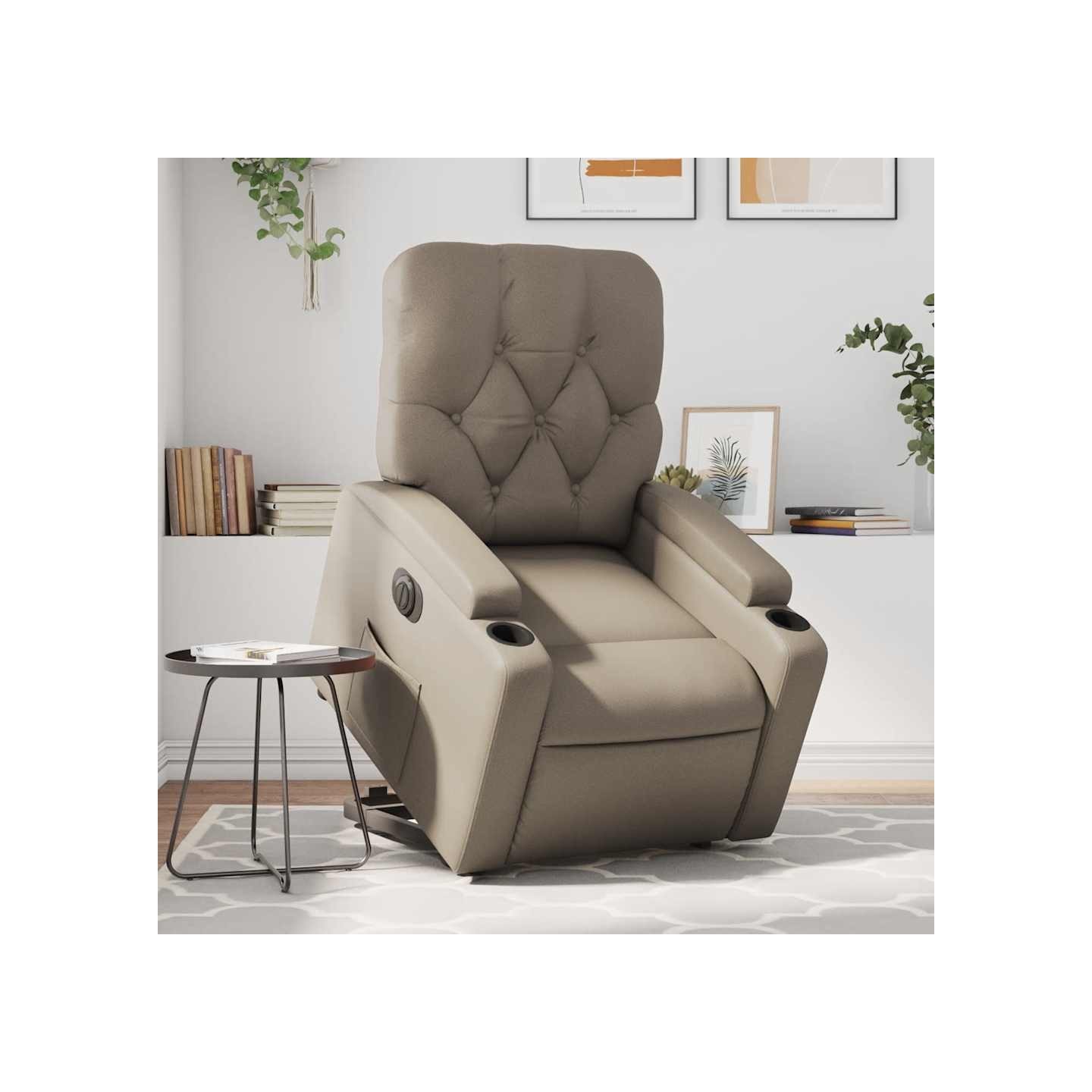 Fauteuil inclinable électrique cappuccino similicuir