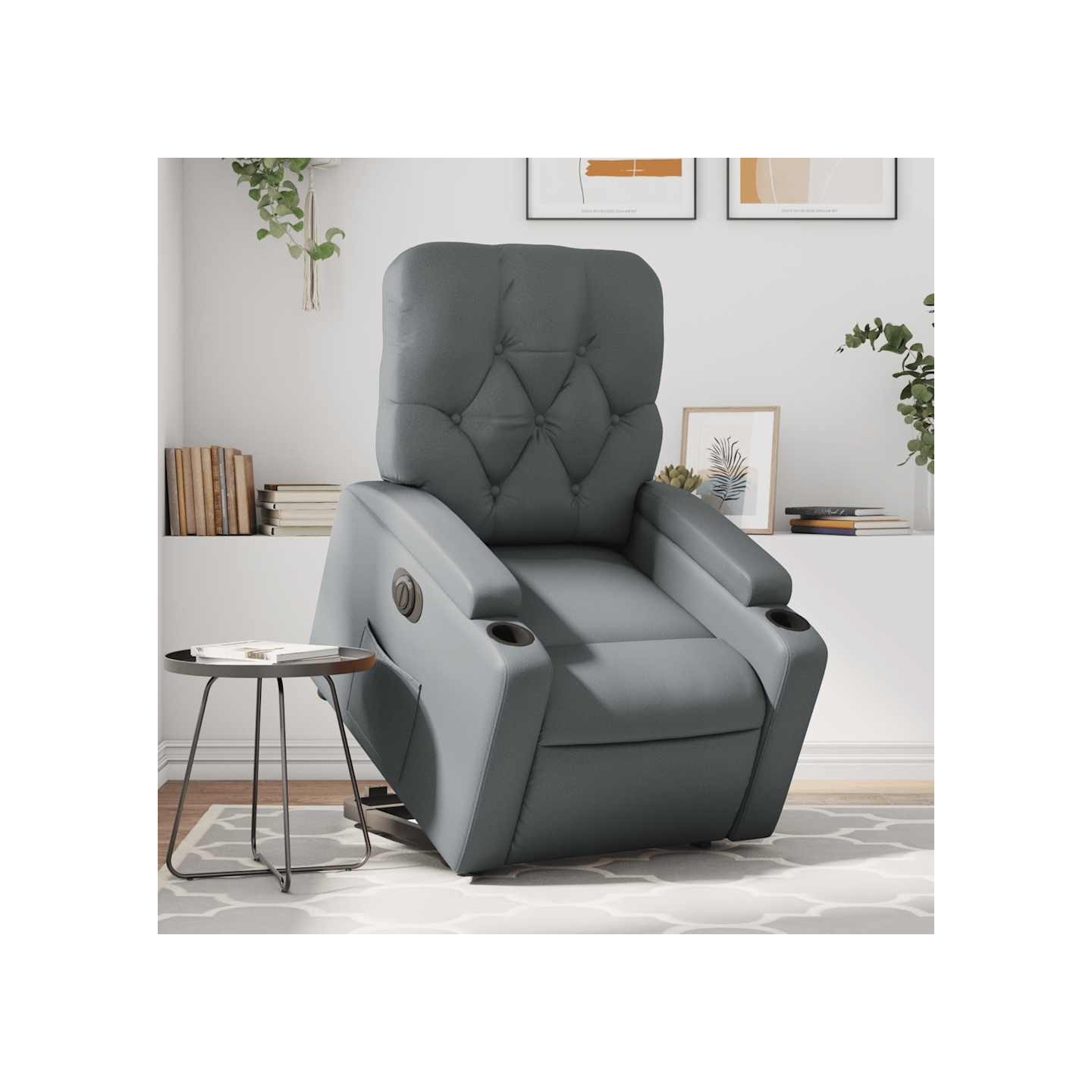 Fauteuil inclinable électrique gris similicuir