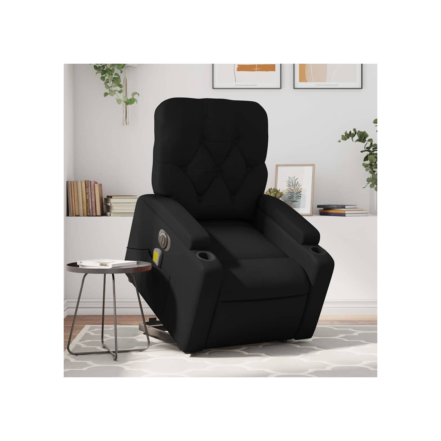 Fauteuil inclinable de massage électrique noir similicuir