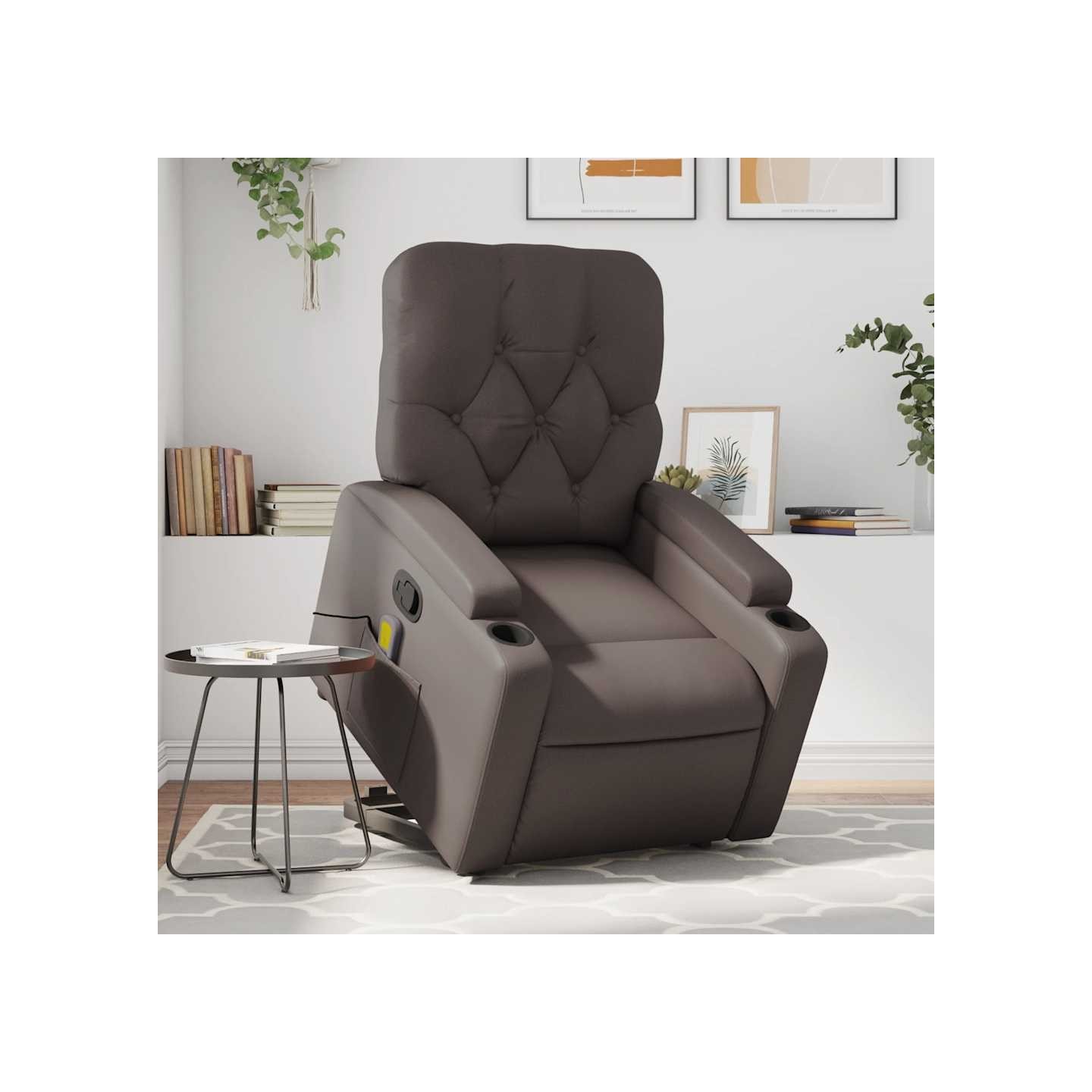 Fauteuil inclinable de massage Marron Similicuir
