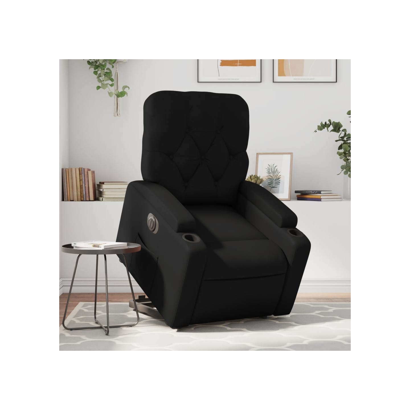 Fauteuil inclinable électrique noir similicuir