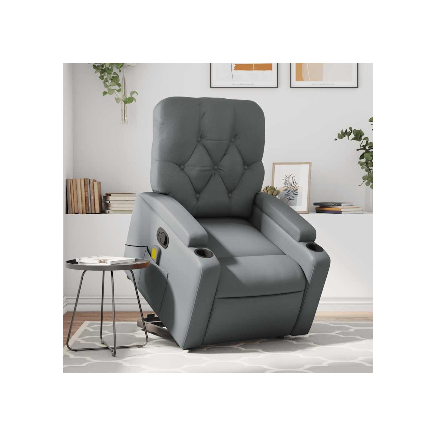 Fauteuil inclinable de massage Gris Similicuir