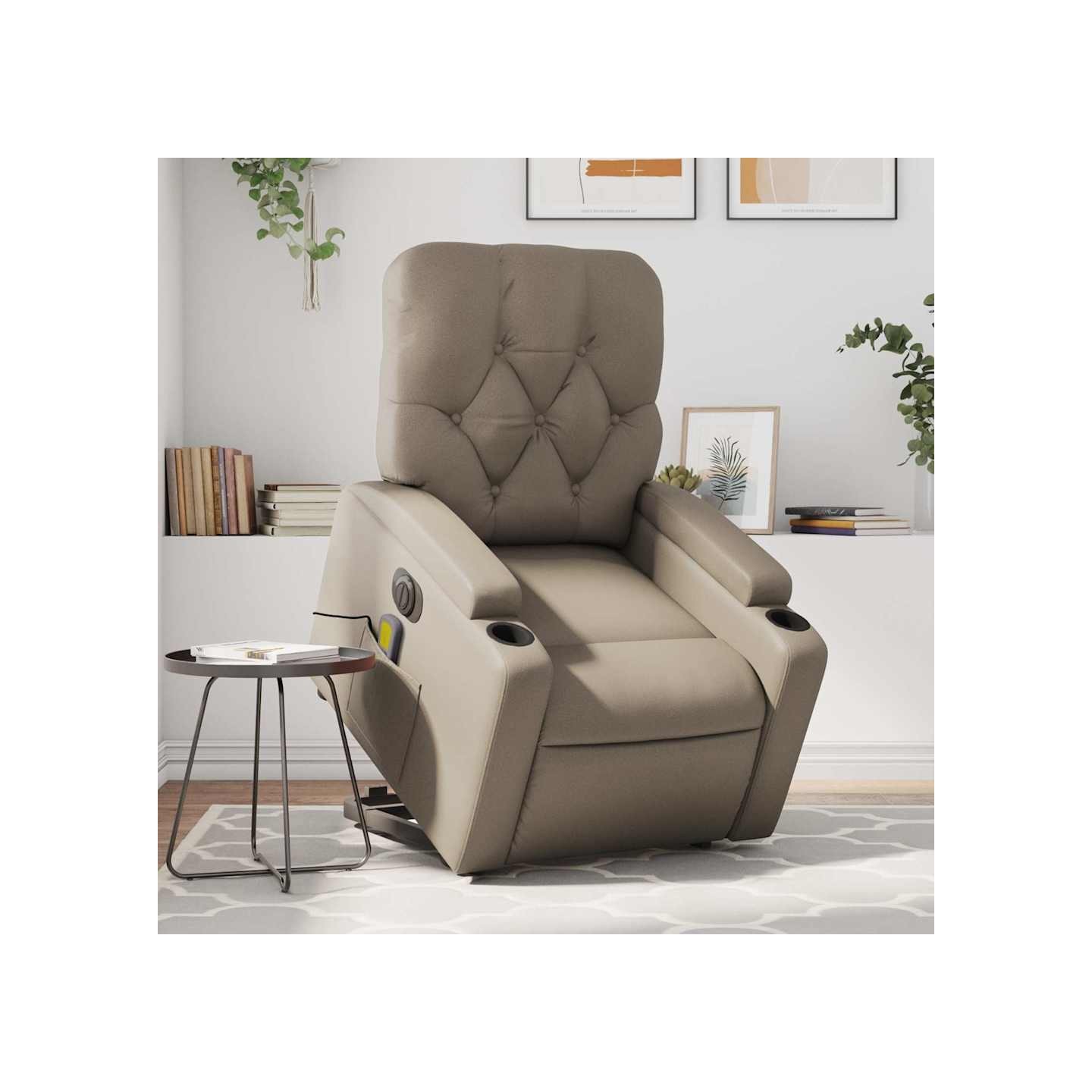 Fauteuil inclinable de massage électrique cappuccino similicuir