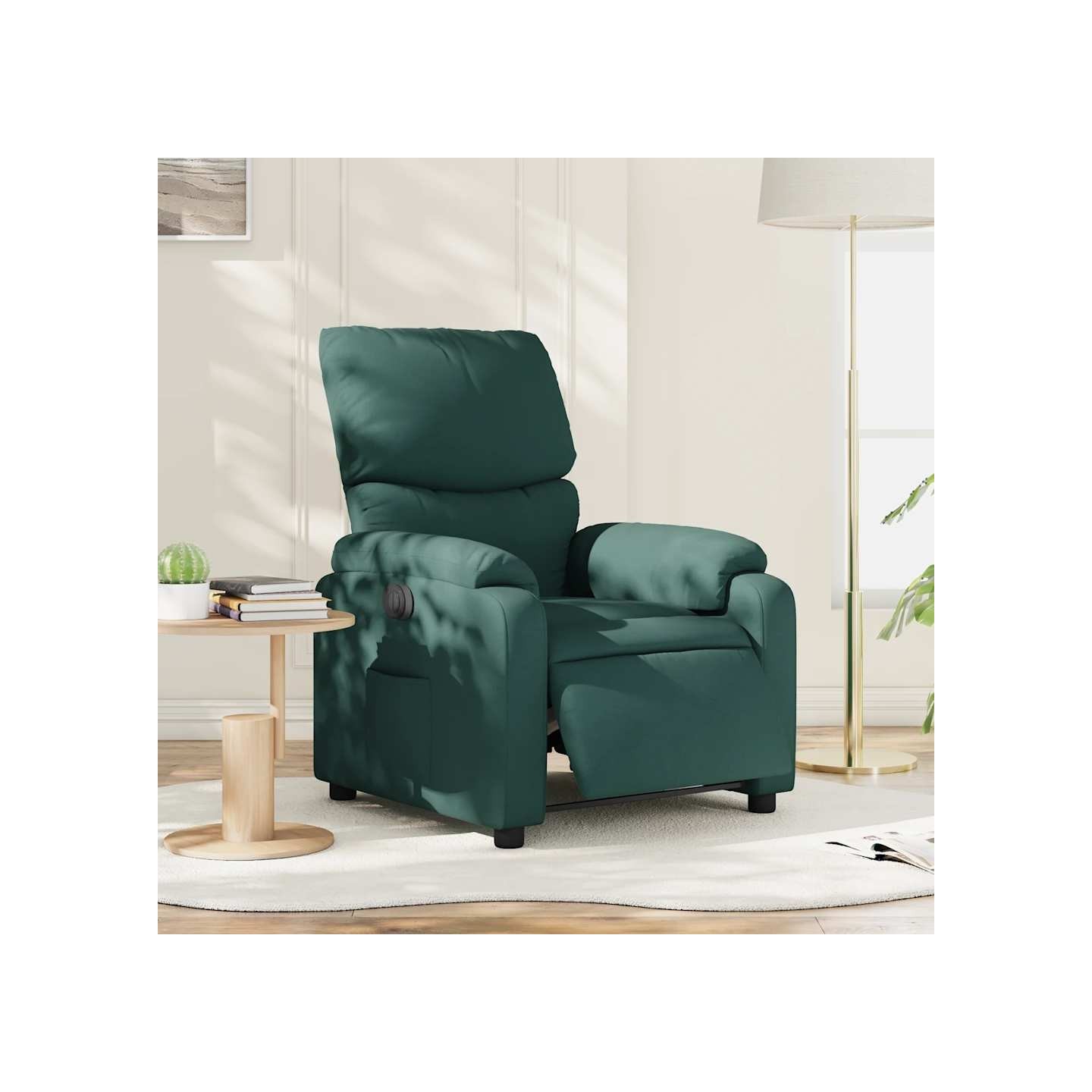 Fauteuil inclinable électrique Vert foncé Tissu