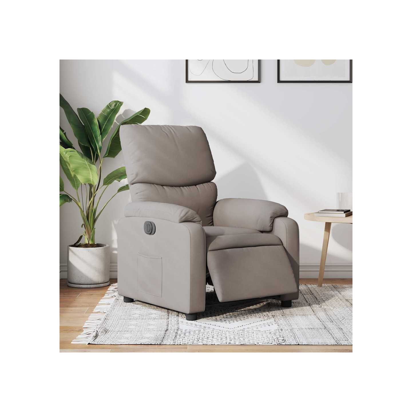 Fauteuil inclinable électrique Taupe Tissu