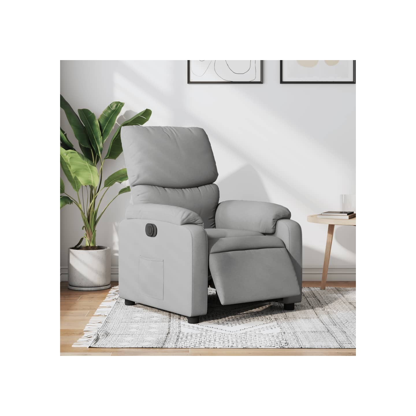 Fauteuil inclinable électrique Gris clair Tissu