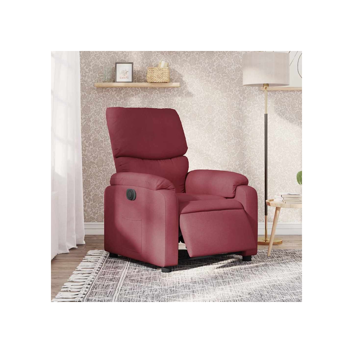 Fauteuil inclinable électrique Rouge bordeaux Tissu