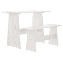 Table à manger avec banc REINE blanc bois de pin solide