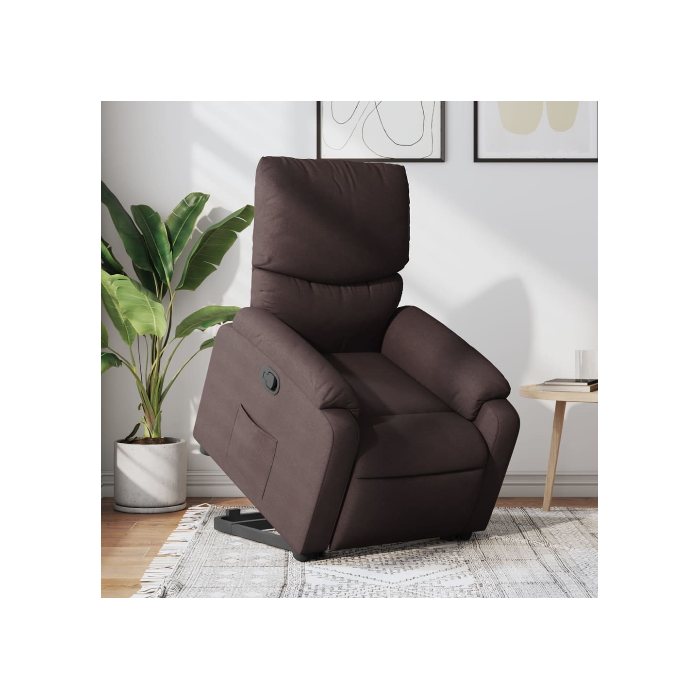 Fauteuil inclinable marron foncé tissu