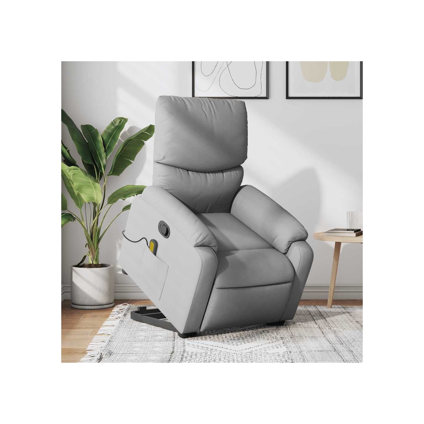 Fauteuil de massage inclinable Gris clair Tissu