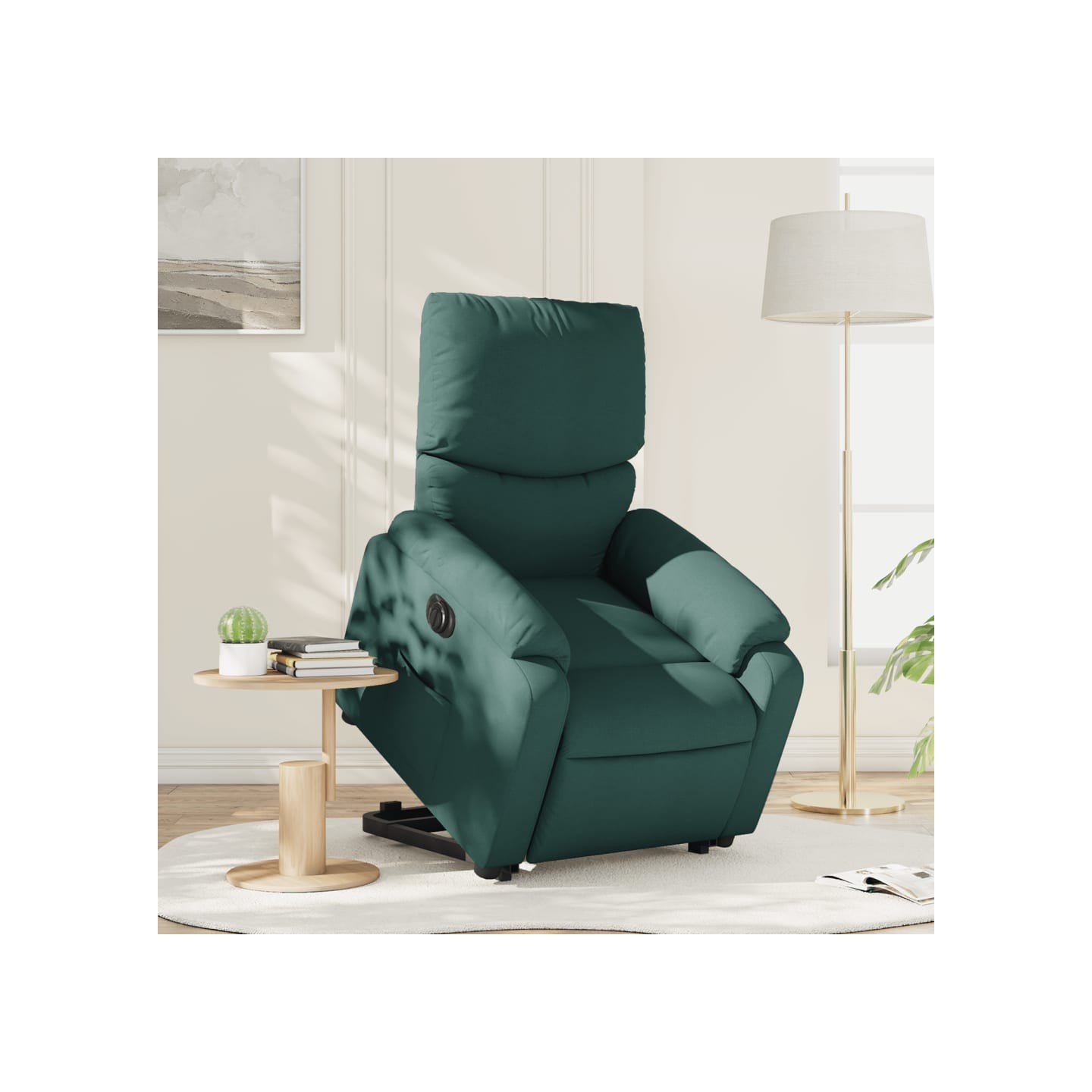 Fauteuil inclinable électrique vert foncé tissu