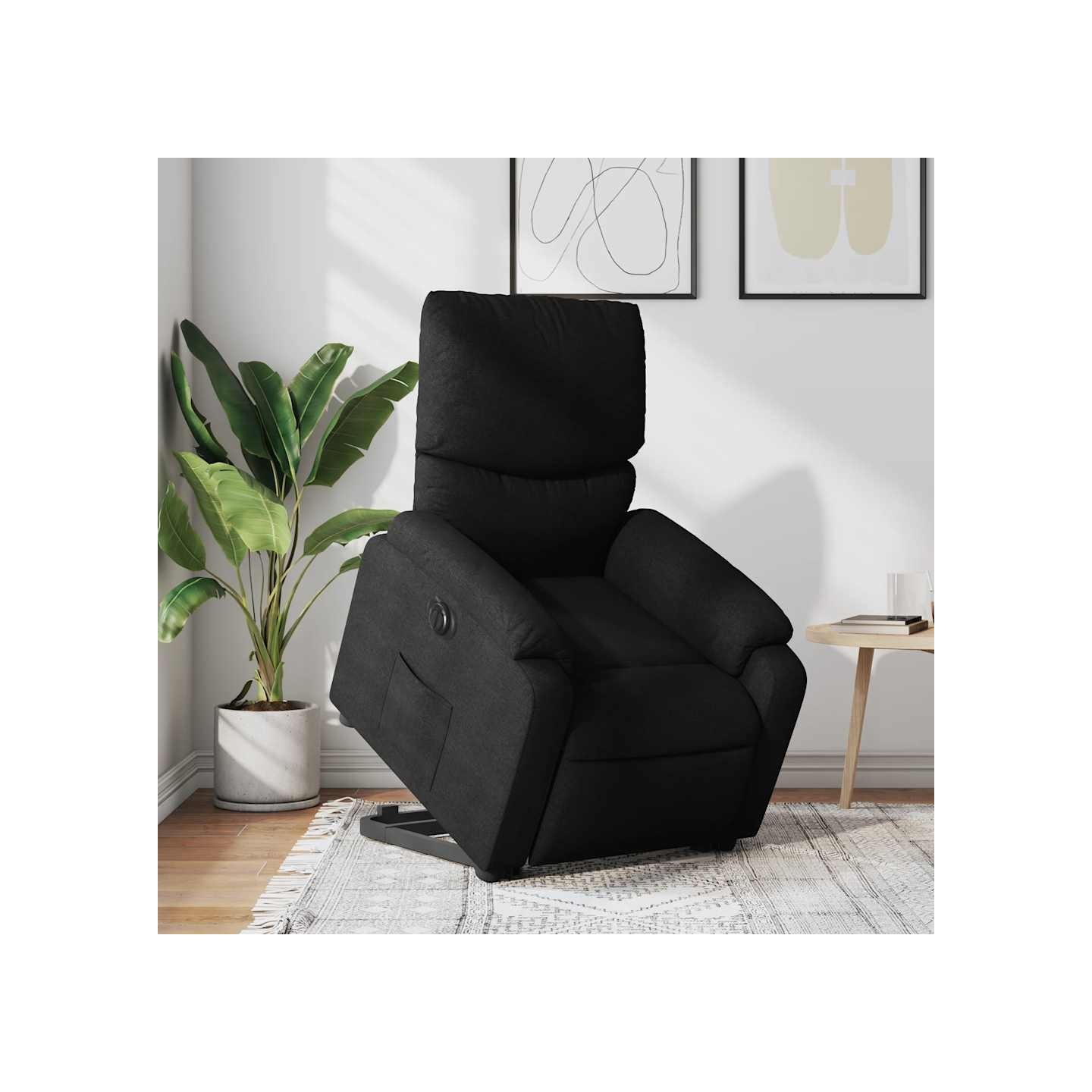 Fauteuil inclinable électrique noir tissu