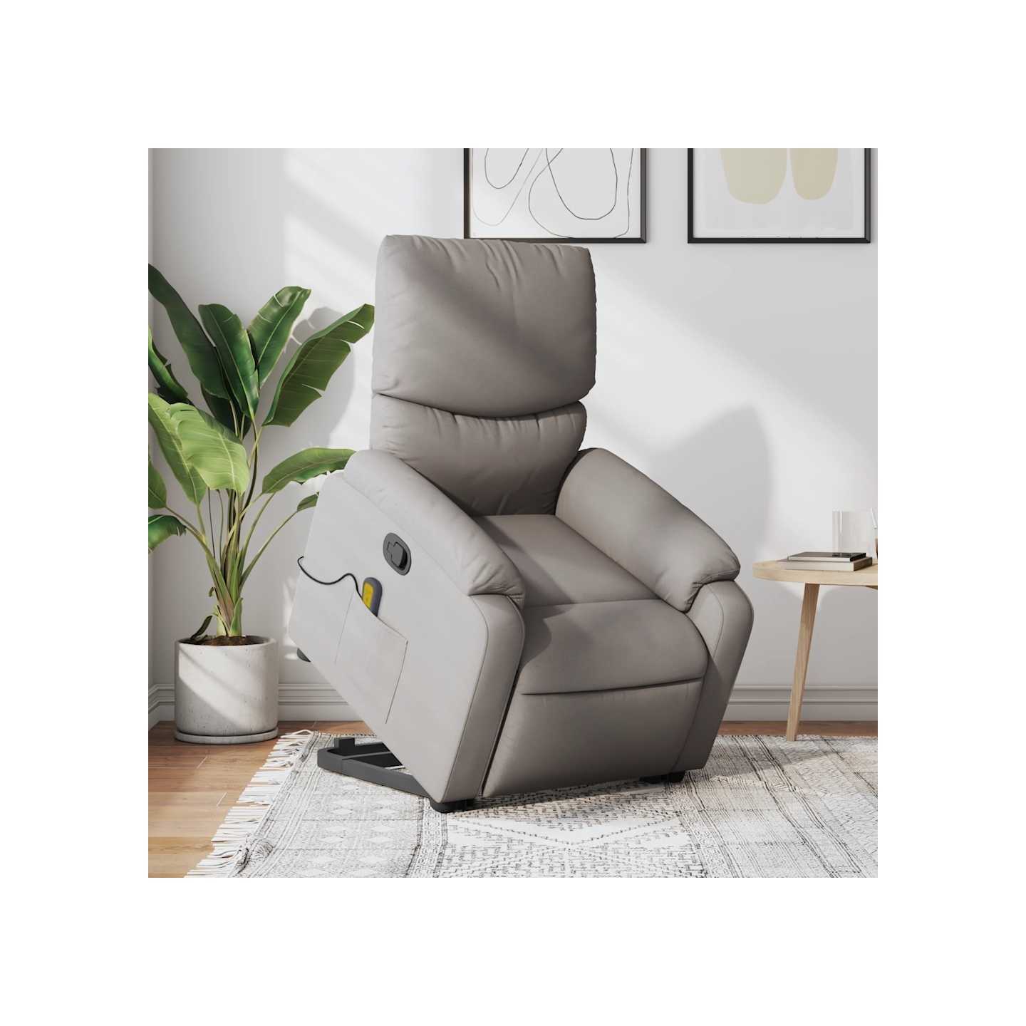 Fauteuil inclinable de massage Taupe Tissu