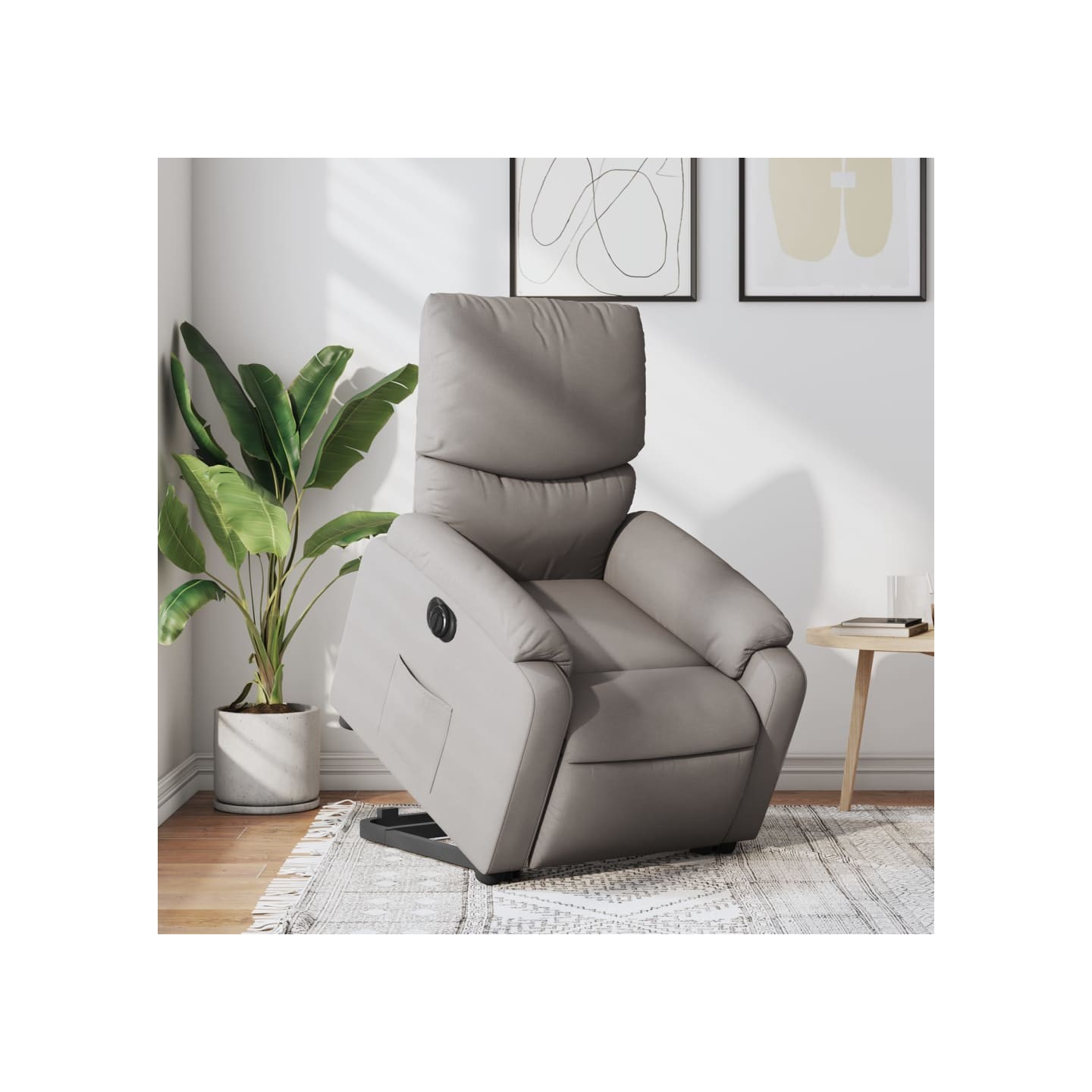 Fauteuil inclinable électrique taupe tissu