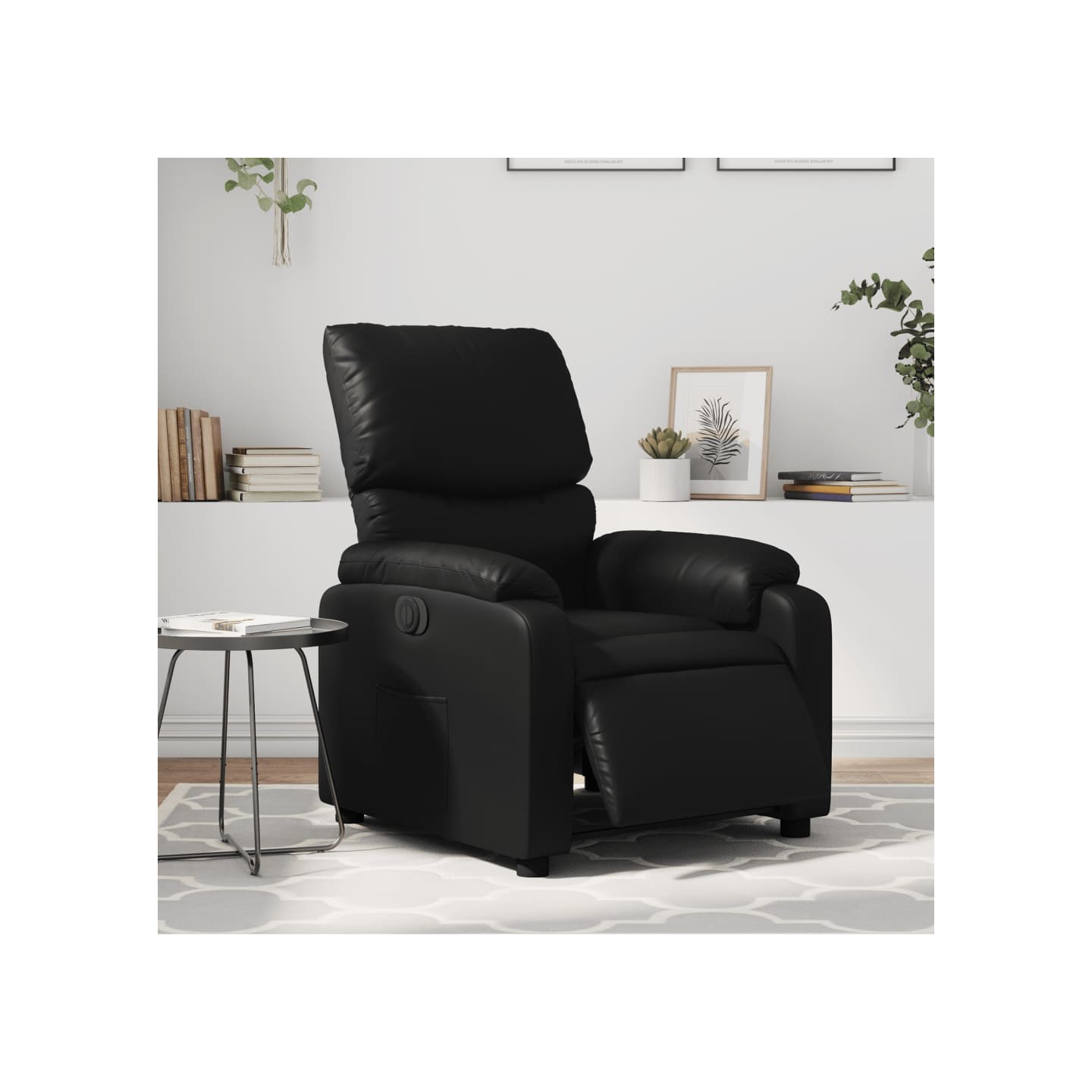 Fauteuil inclinable électrique Noir Similicuir