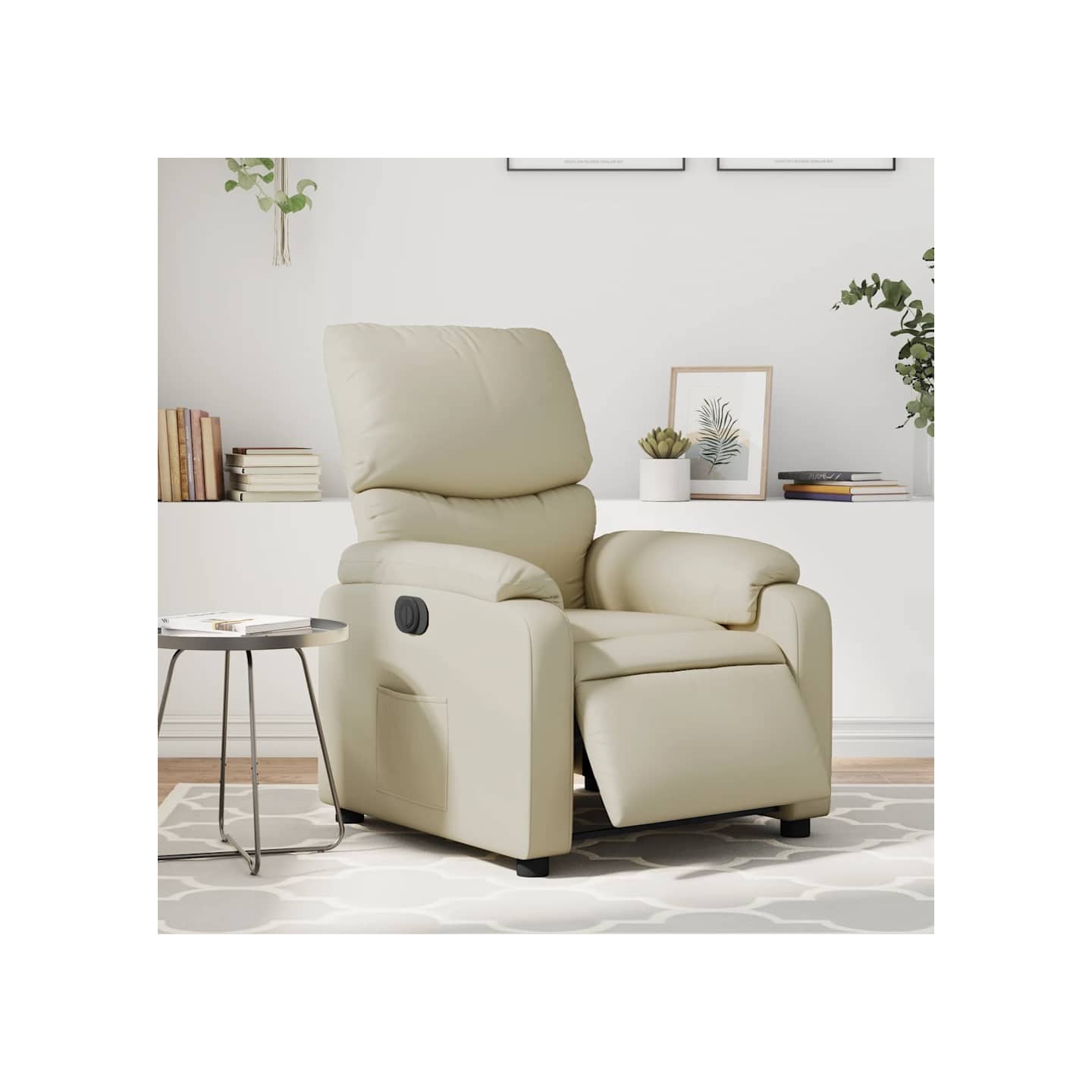 Fauteuil inclinable électrique Crème Similicuir