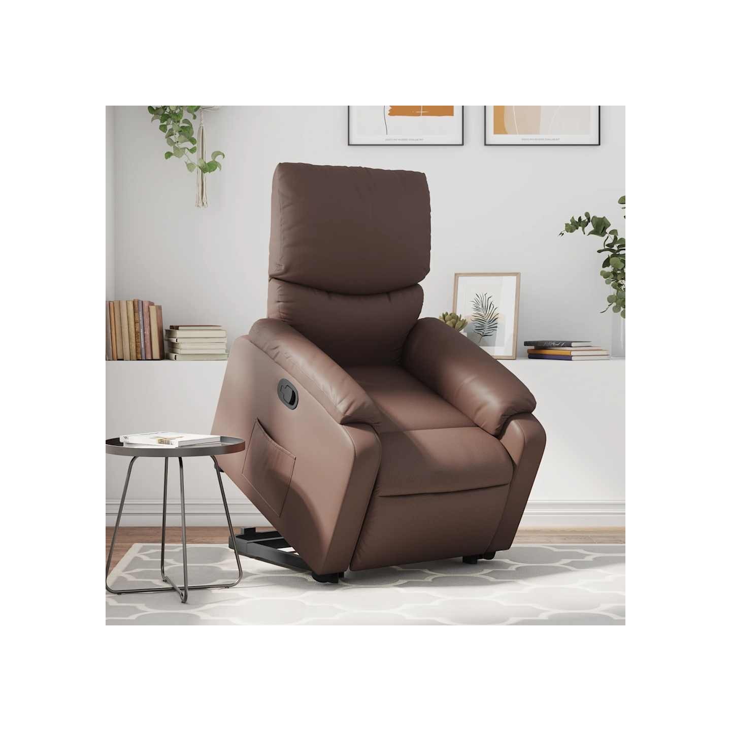 Fauteuil inclinable marron similicuir