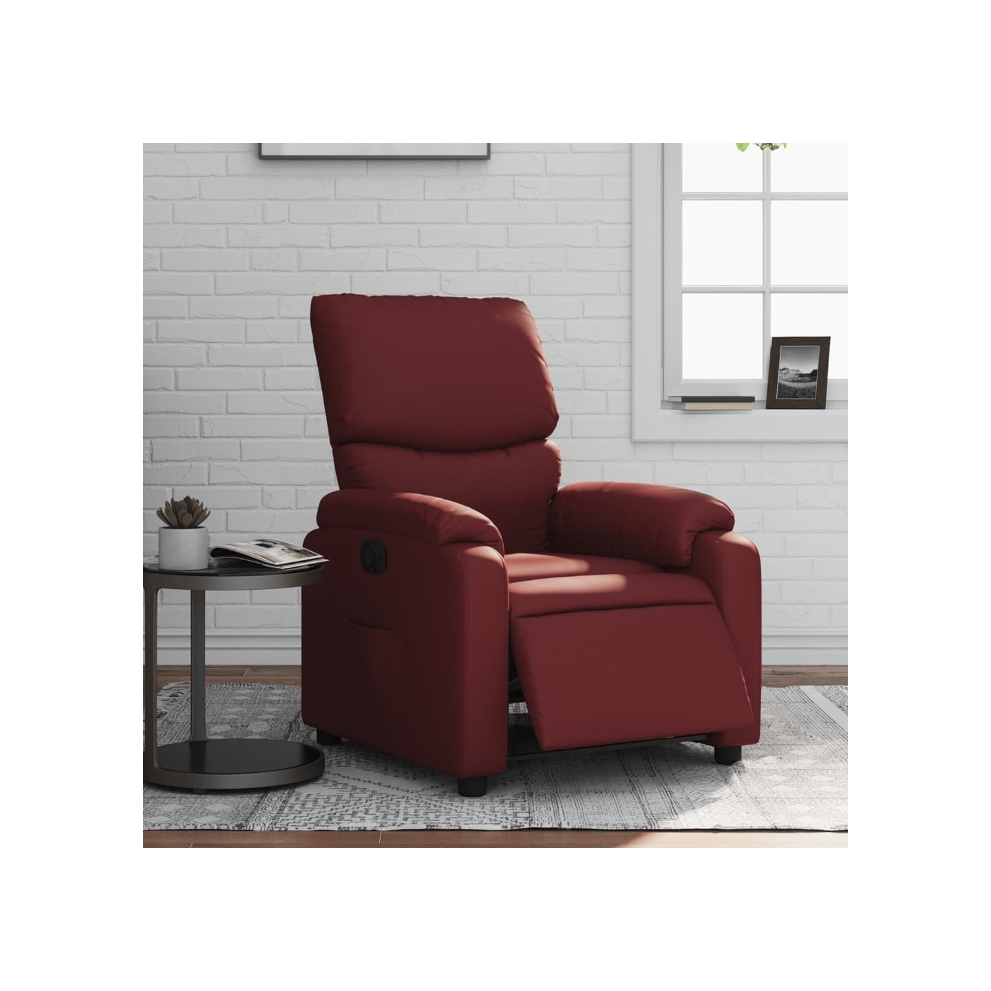 Fauteuil inclinable électrique Rouge bordeaux Similicuir