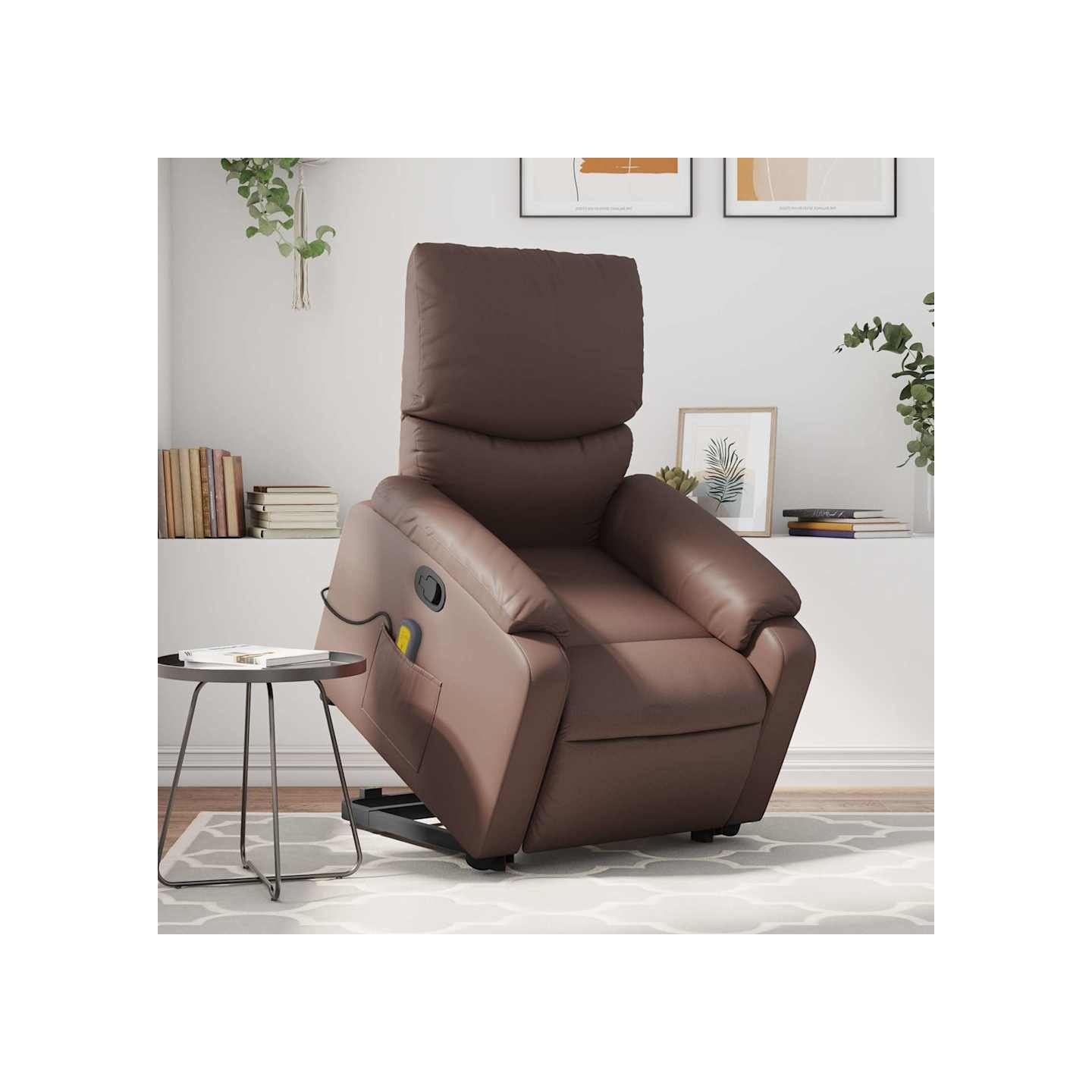 Fauteuil inclinable de massage Marron Similicuir