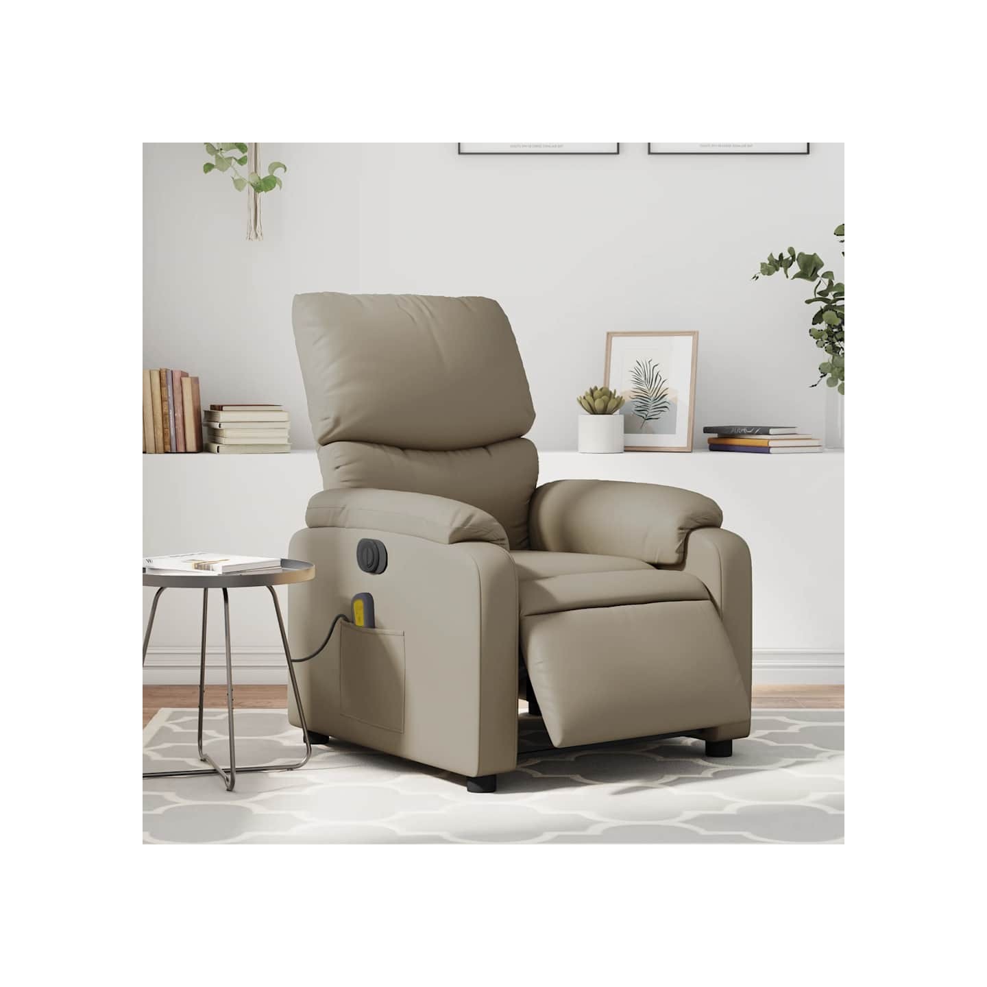 Fauteuil de massage inclinable électrique cappuccino similicuir
