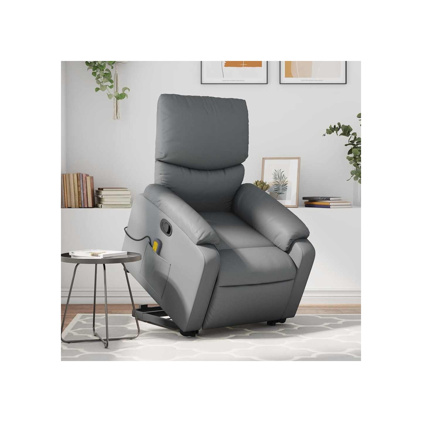 Fauteuil inclinable de massage Gris Similicuir